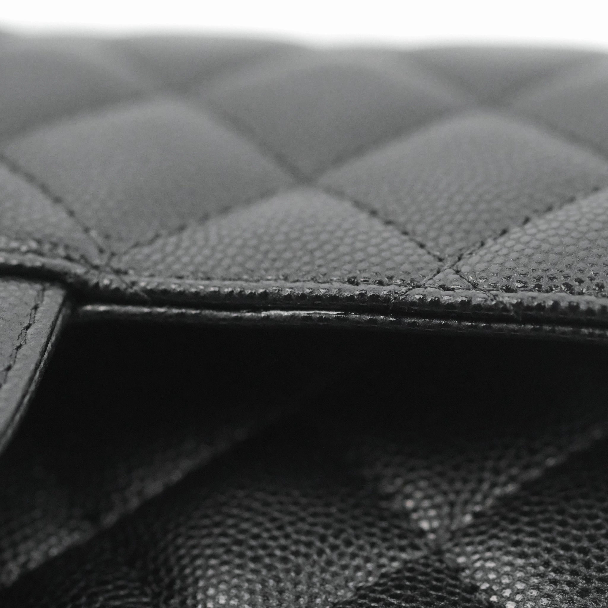 Chanel Quilted Mini Rectangular Flap Black Caviar Light Gold Hardware 17C