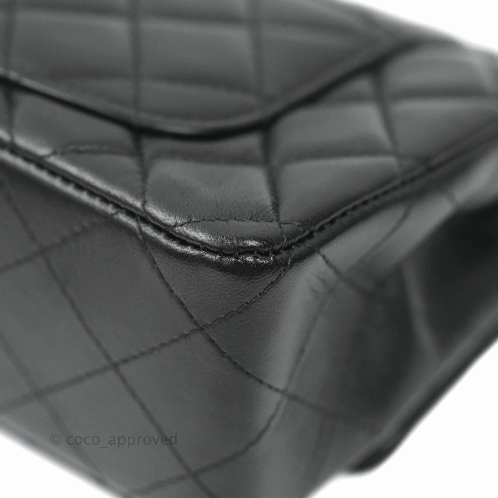 Chanel Quilted Mini Rectangular Flap Black Lambskin Gold Hardware