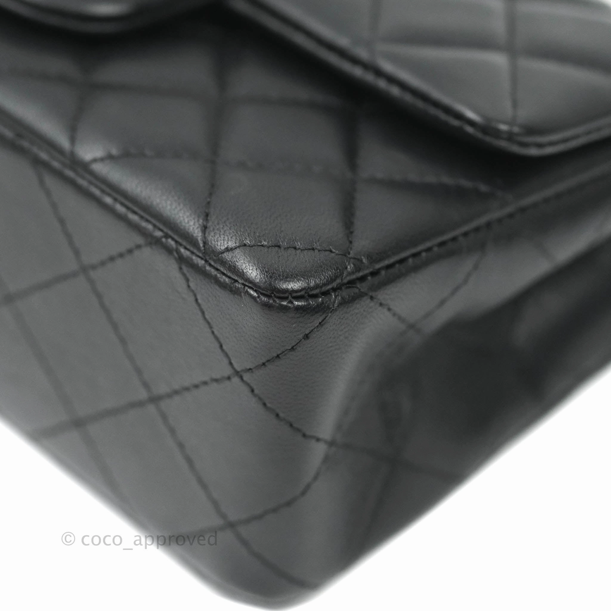 Chanel Quilted Mini Rectangular Flap Black Lambskin Gold Hardware