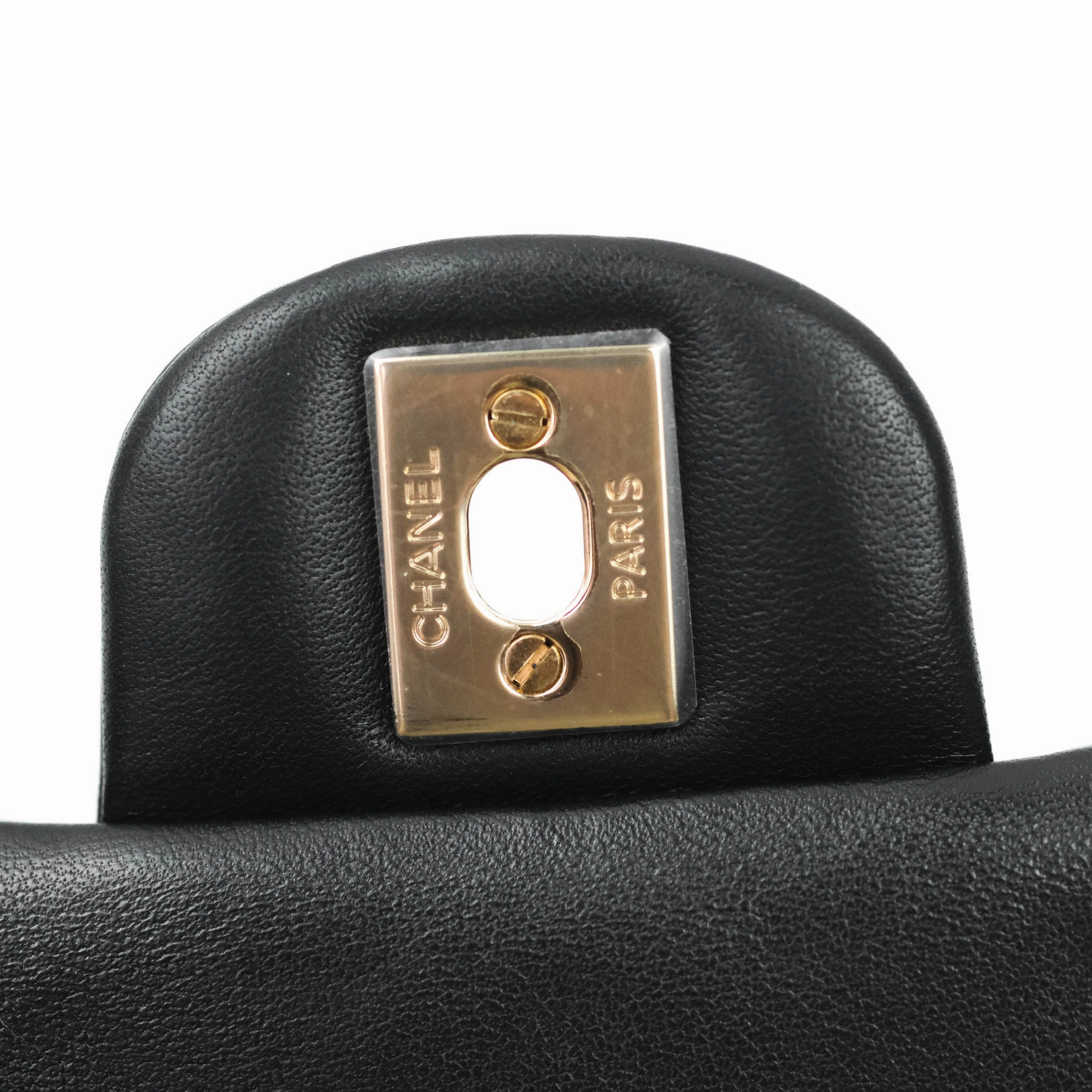 Chanel Quilted Mini Rectangular Flap Black Lambskin Gold Hardware