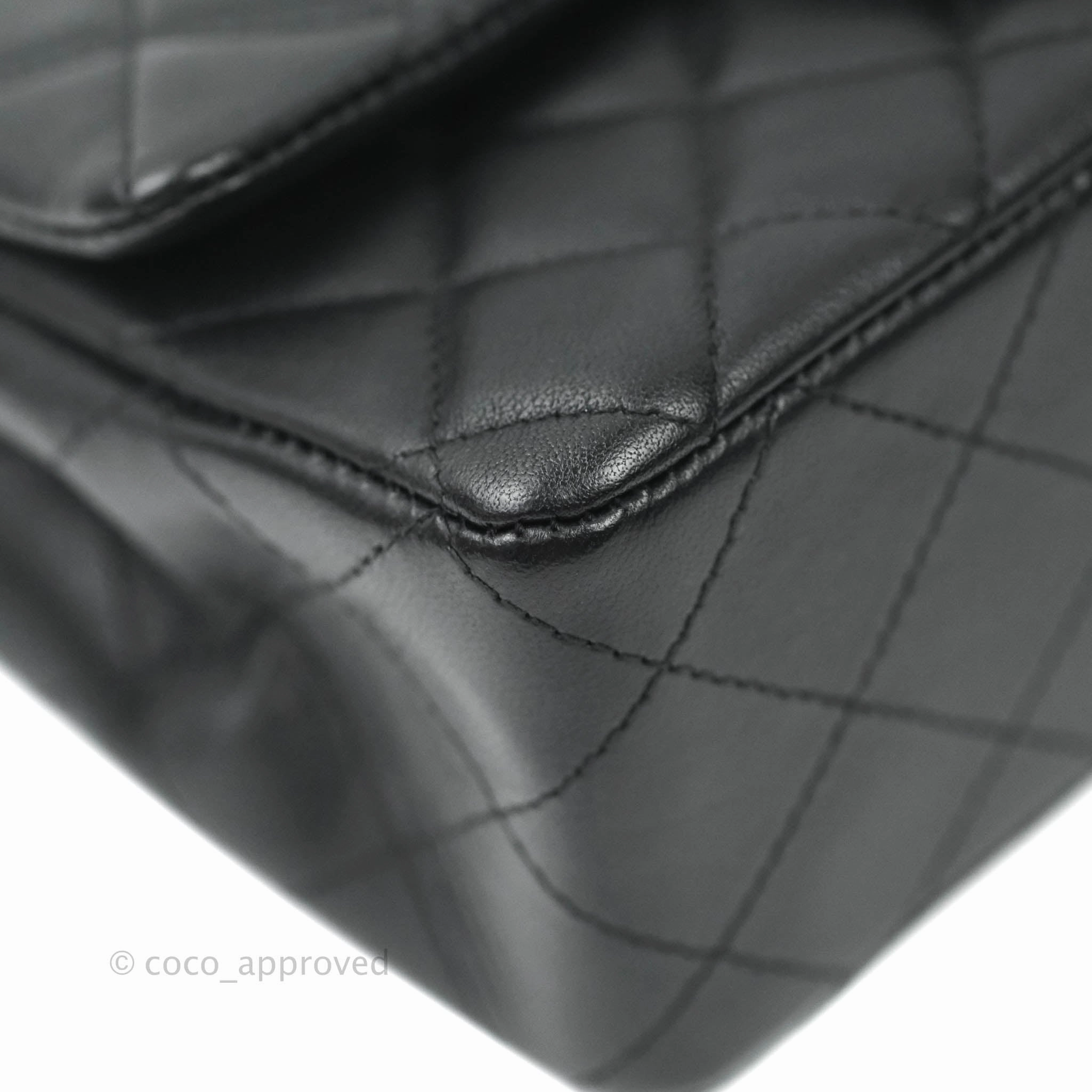 Chanel Quilted Mini Rectangular Flap Black Lambskin Gold Hardware