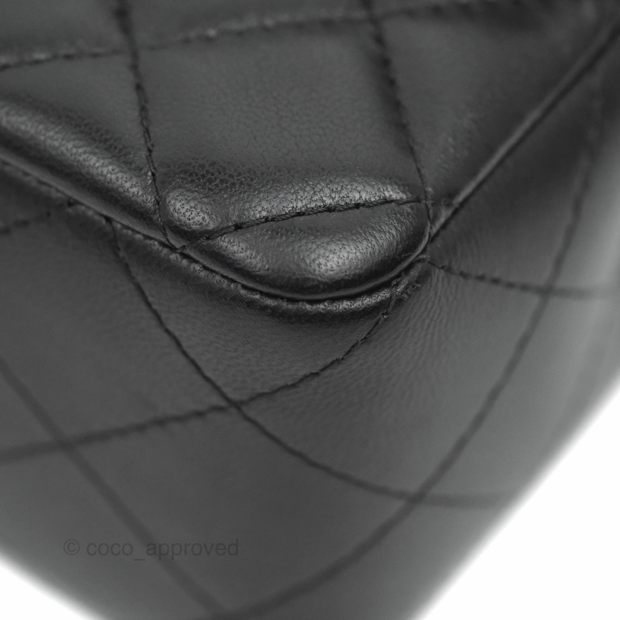 Chanel Quilted Mini Rectangular Flap Black Lambskin Silver Hardware
