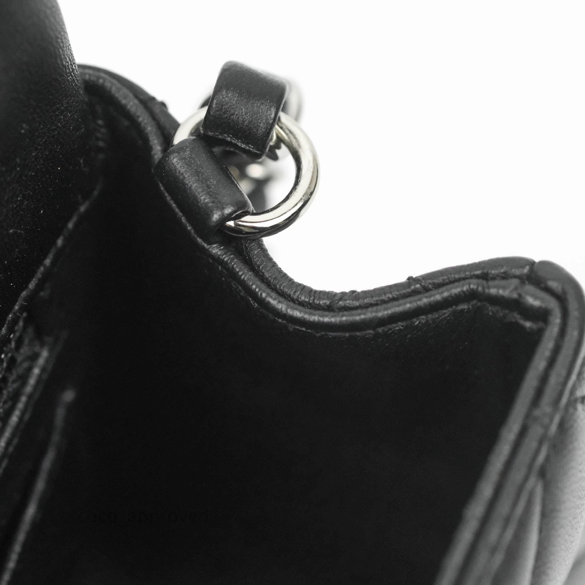 Chanel Quilted Mini Rectangular Flap Black Lambskin Silver Hardware