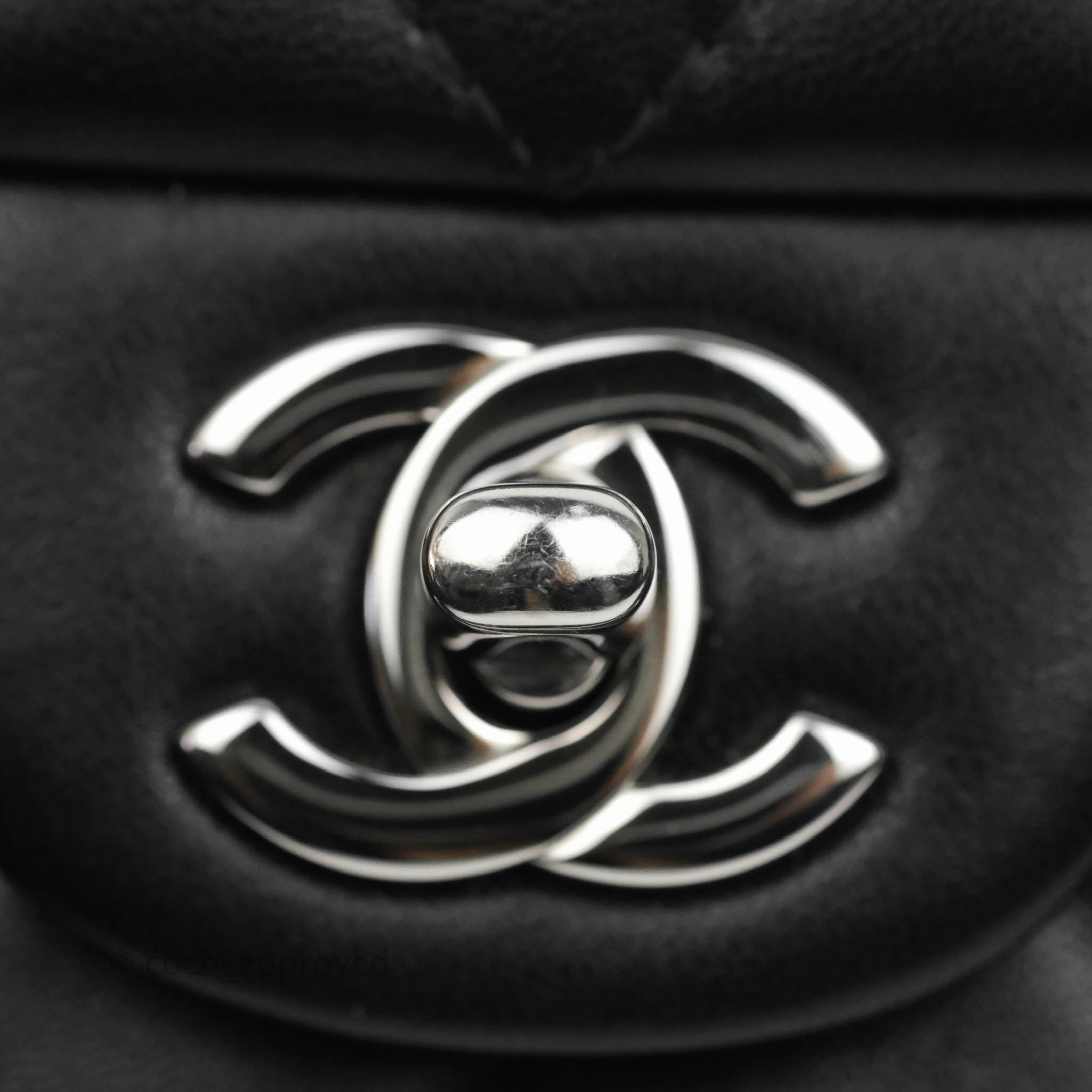 Chanel Quilted Mini Rectangular Flap Black Lambskin Silver Hardware