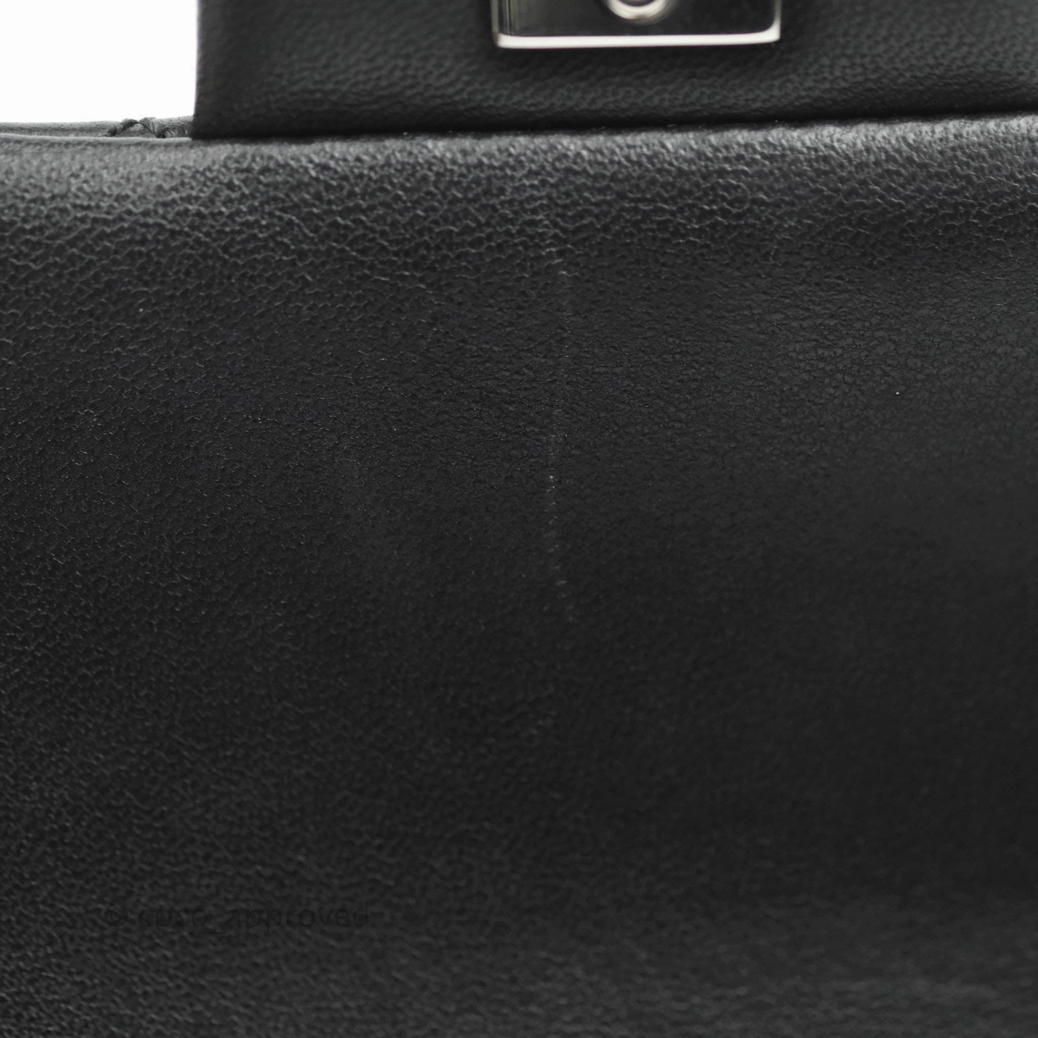 Chanel Quilted Mini Rectangular Flap Black Lambskin Silver Hardware