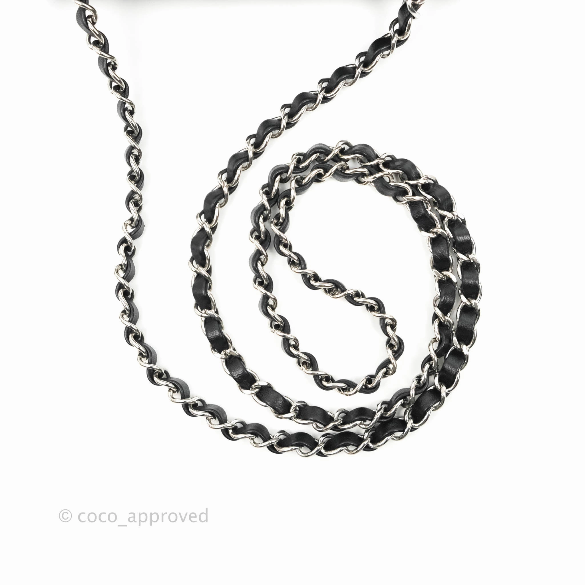 Chanel Quilted Mini Rectangular Flap Black Lambskin Silver Hardware
