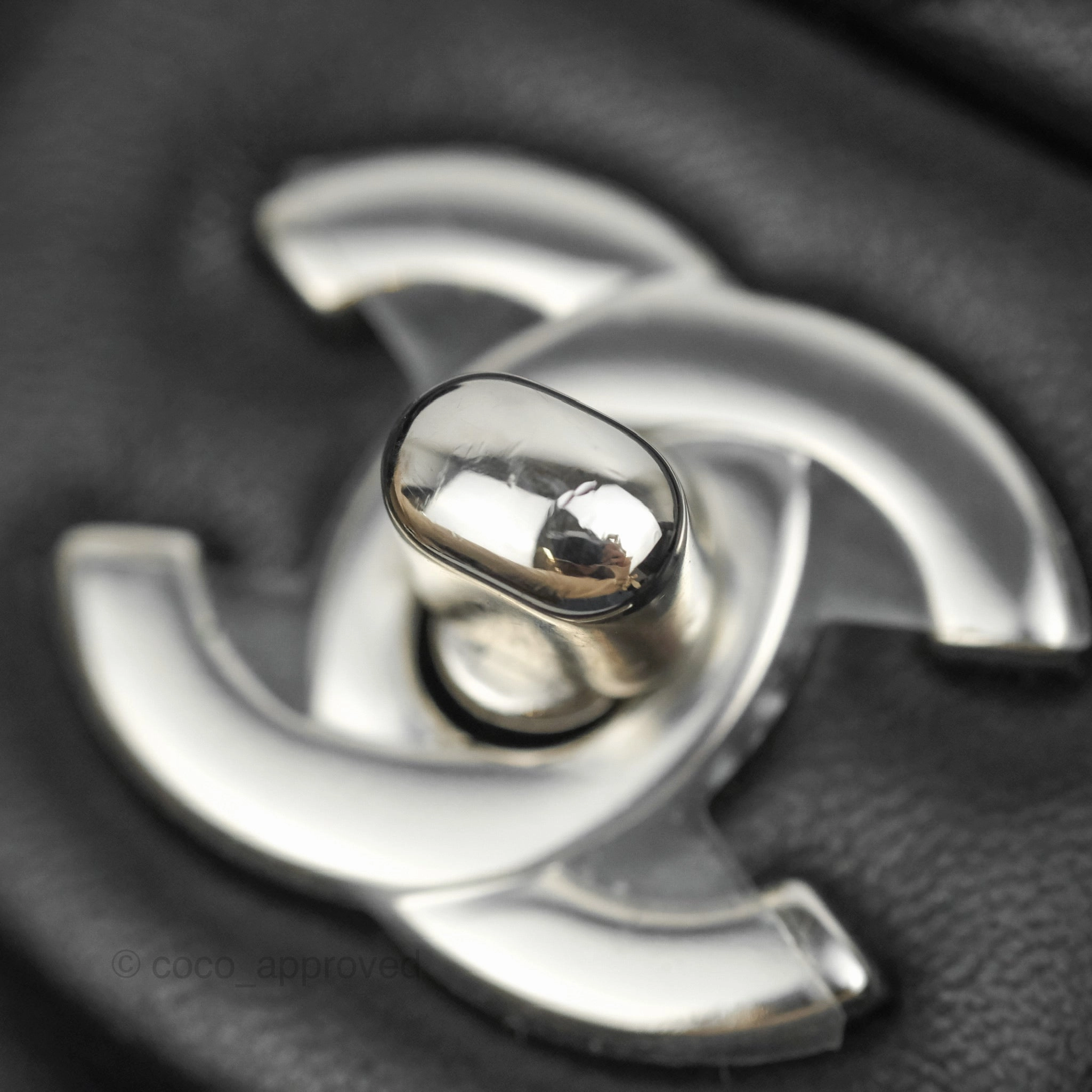Chanel Quilted Mini Rectangular Flap Black Lambskin Silver Hardware