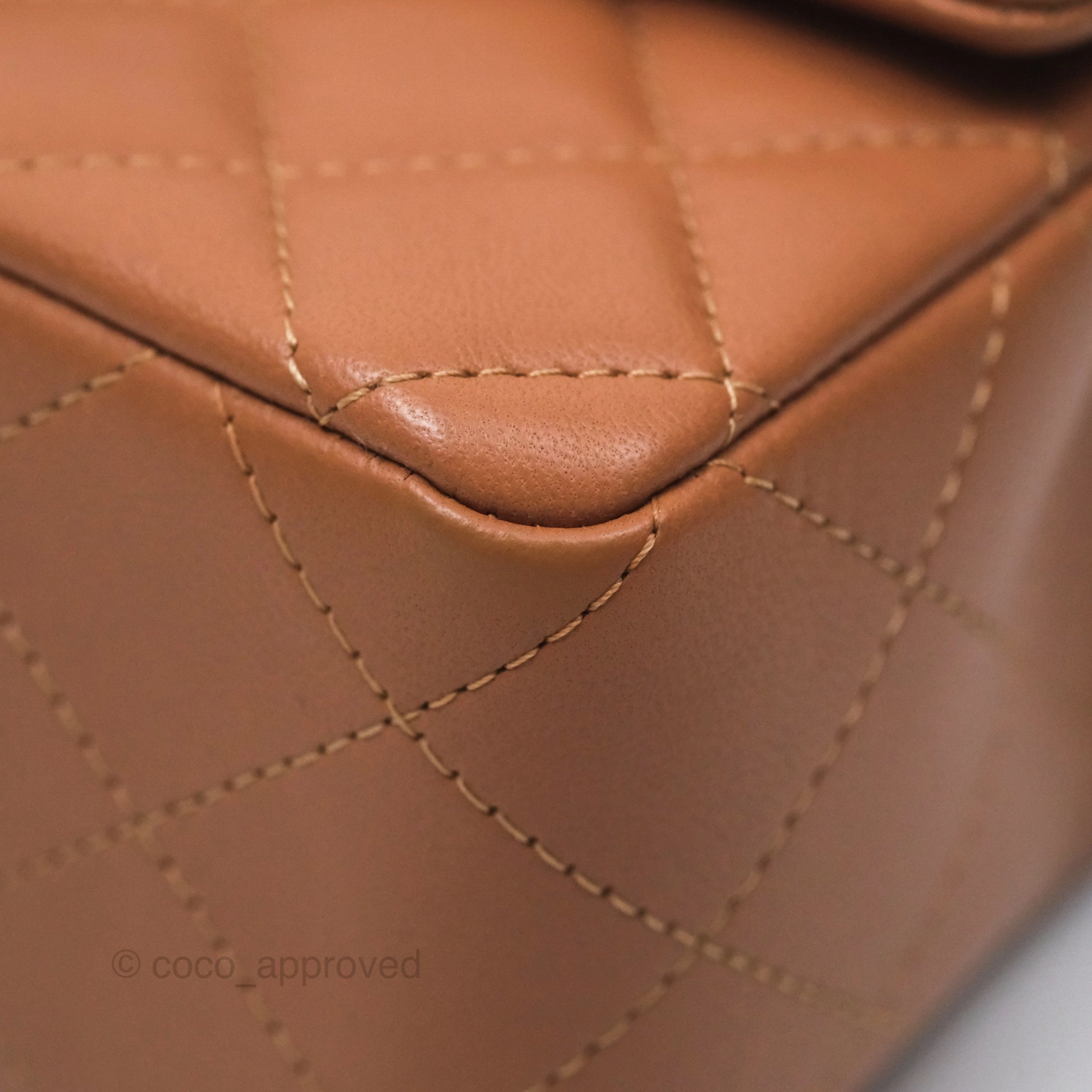 Chanel Quilted Mini Rectangular Flap Caramel Lambskin Gold Hardware