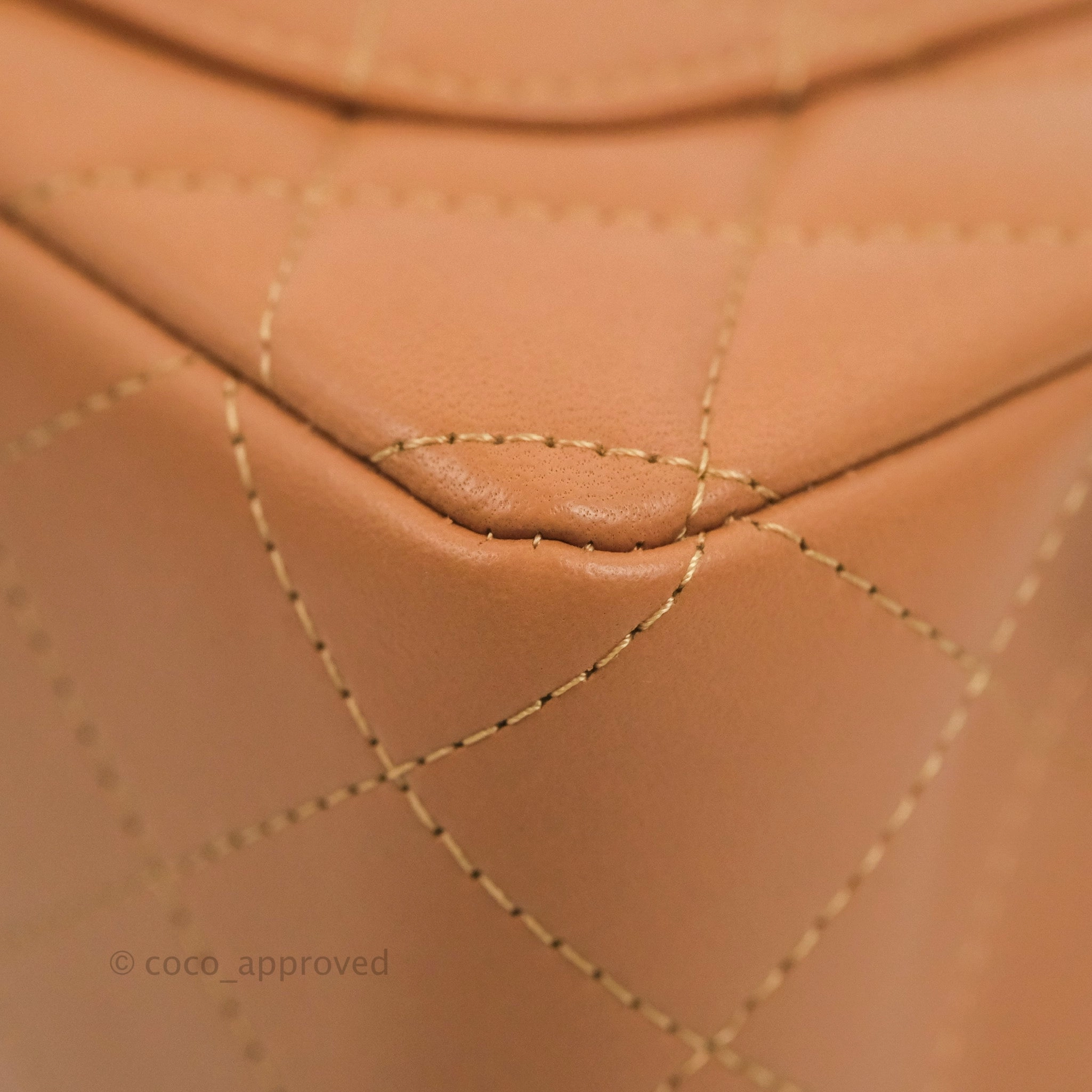 Chanel Quilted Mini Rectangular Flap Caramel Lambskin Gold Hardware 21P