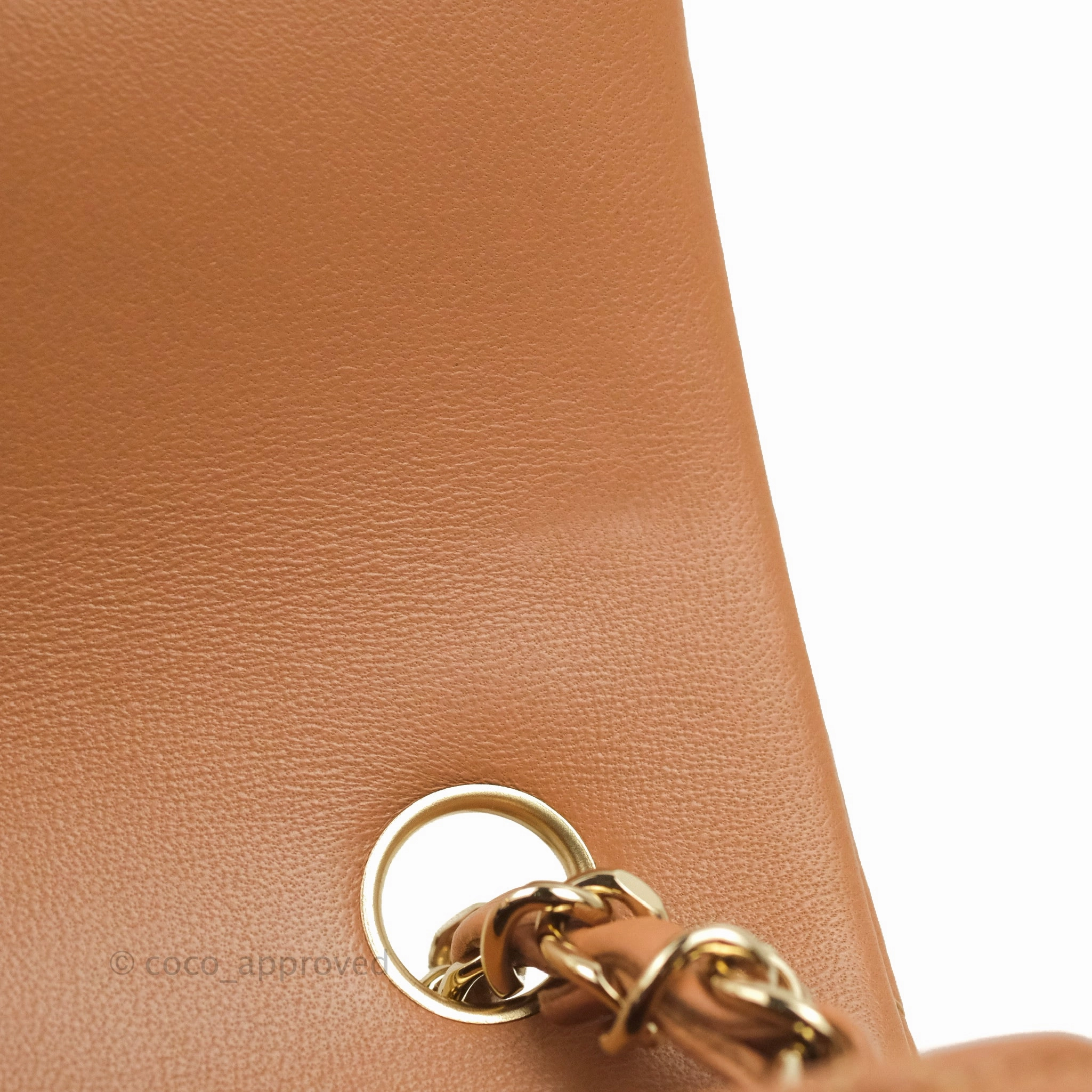 Chanel Quilted Mini Rectangular Flap Caramel Lambskin Gold Hardware 21P