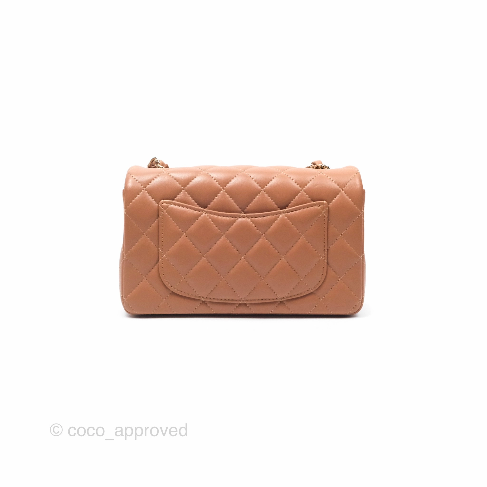 Chanel Quilted Mini Rectangular Flap Caramel Lambskin Gold Hardware