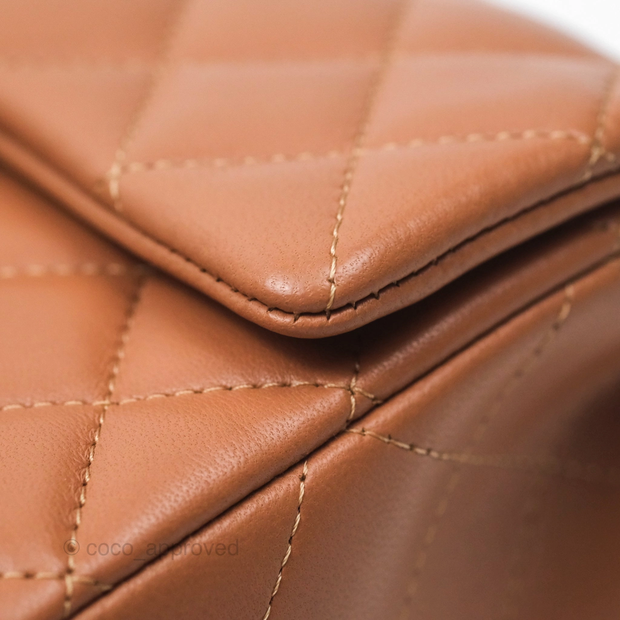Chanel Quilted Mini Rectangular Flap Caramel Lambskin Gold Hardware