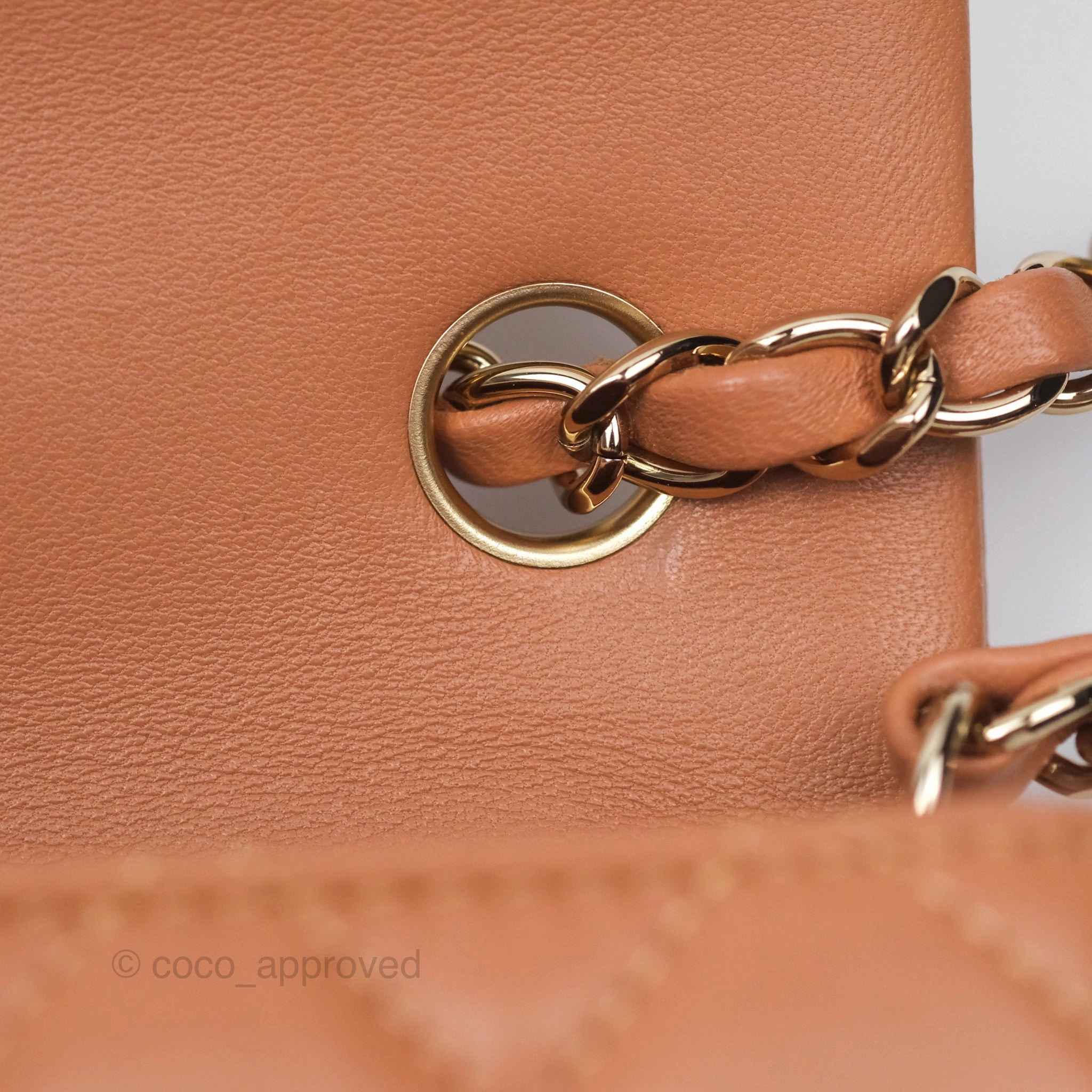 Chanel Quilted Mini Rectangular Flap Caramel Lambskin Gold Hardware