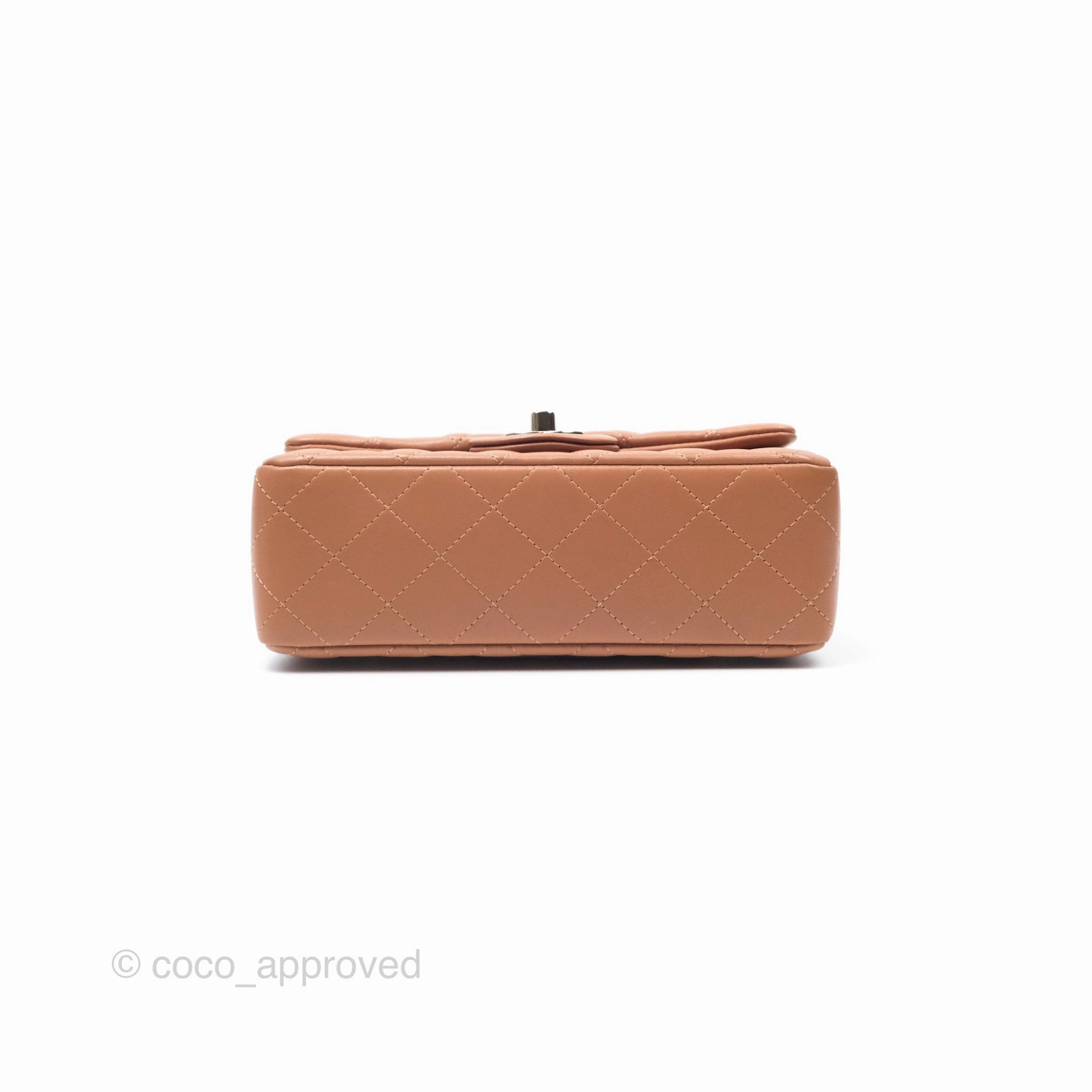 Chanel Quilted Mini Rectangular Flap Caramel Lambskin Gold Hardware