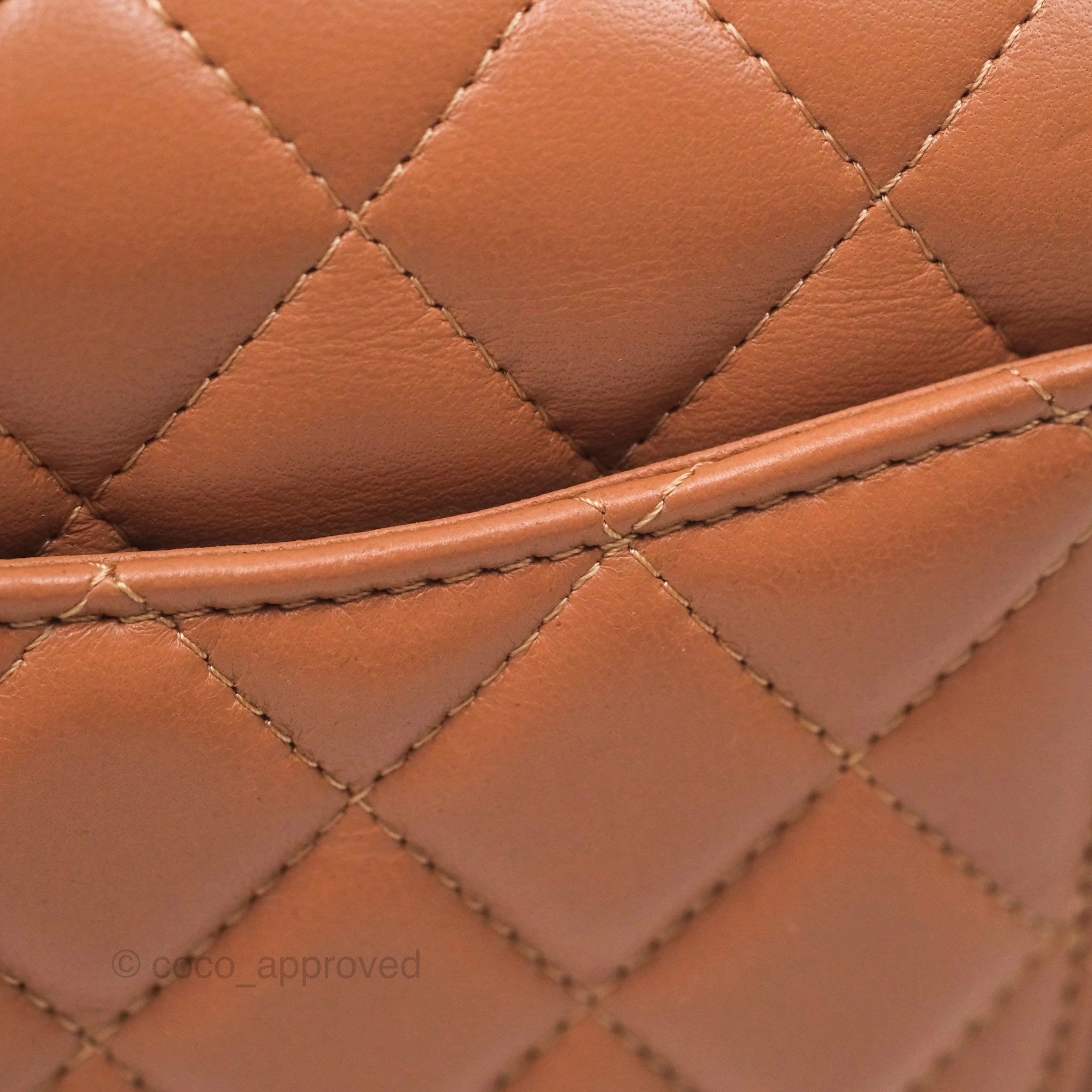 Chanel Quilted Mini Rectangular Flap Caramel Lambskin Gold Hardware
