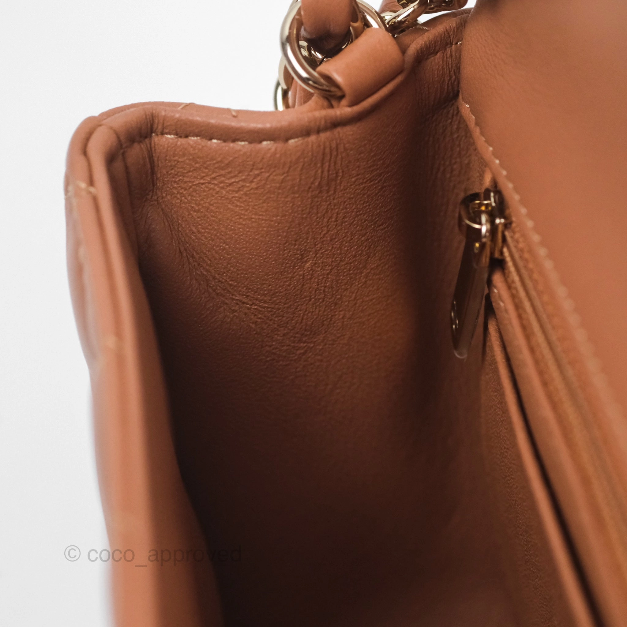 Chanel Quilted Mini Rectangular Flap Caramel Lambskin Gold Hardware