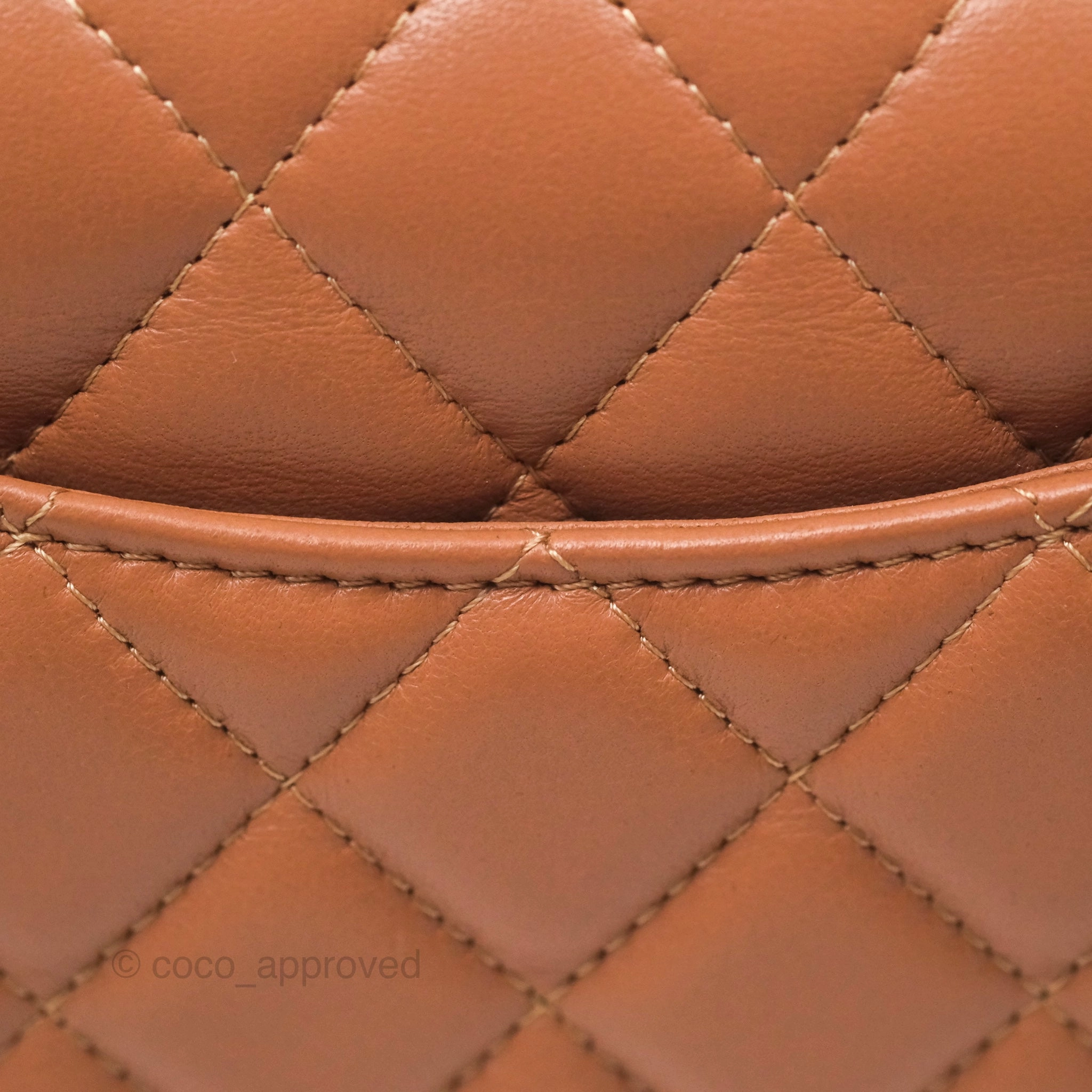 Chanel Quilted Mini Rectangular Flap Caramel Lambskin Gold Hardware