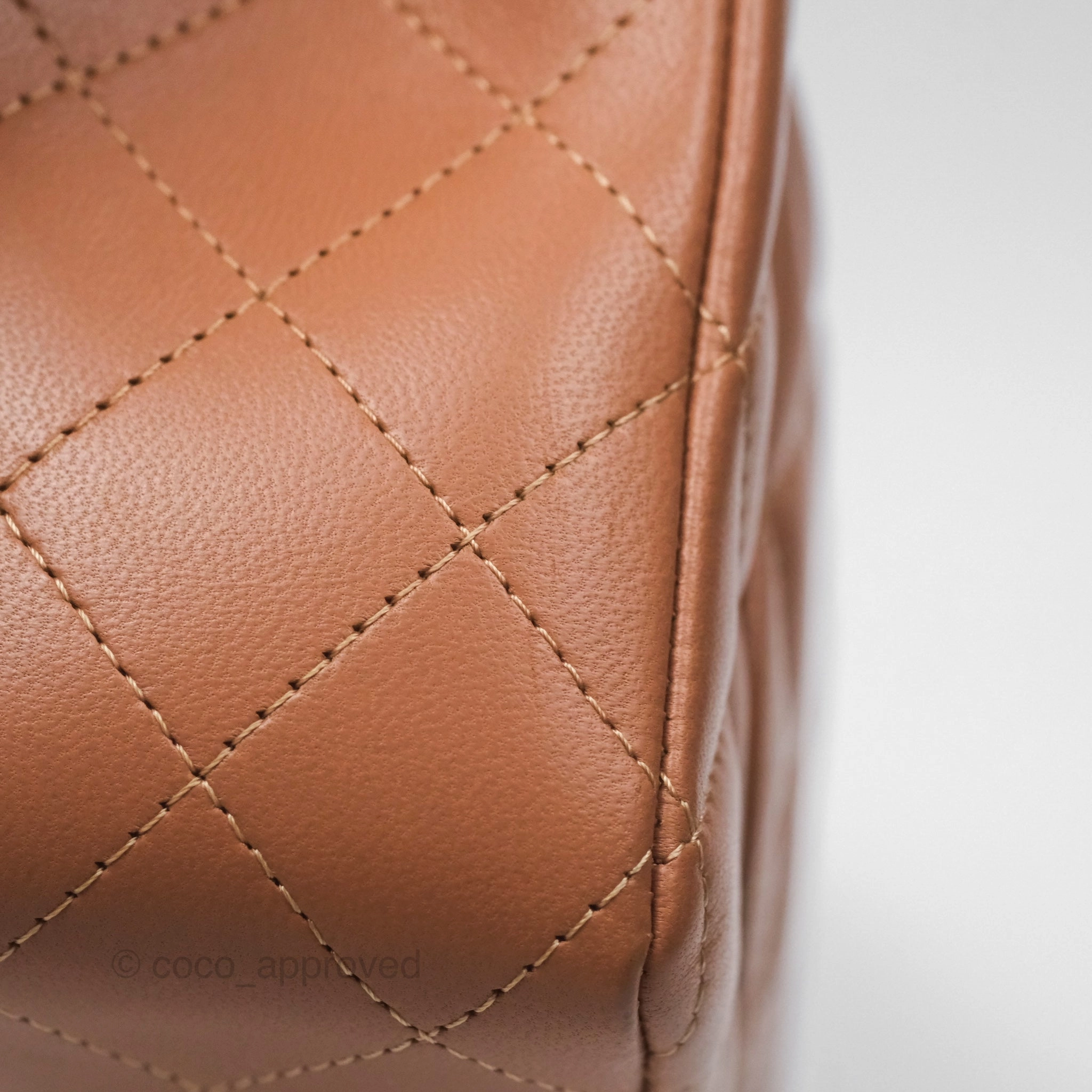 Chanel Quilted Mini Rectangular Flap Caramel Lambskin Gold Hardware