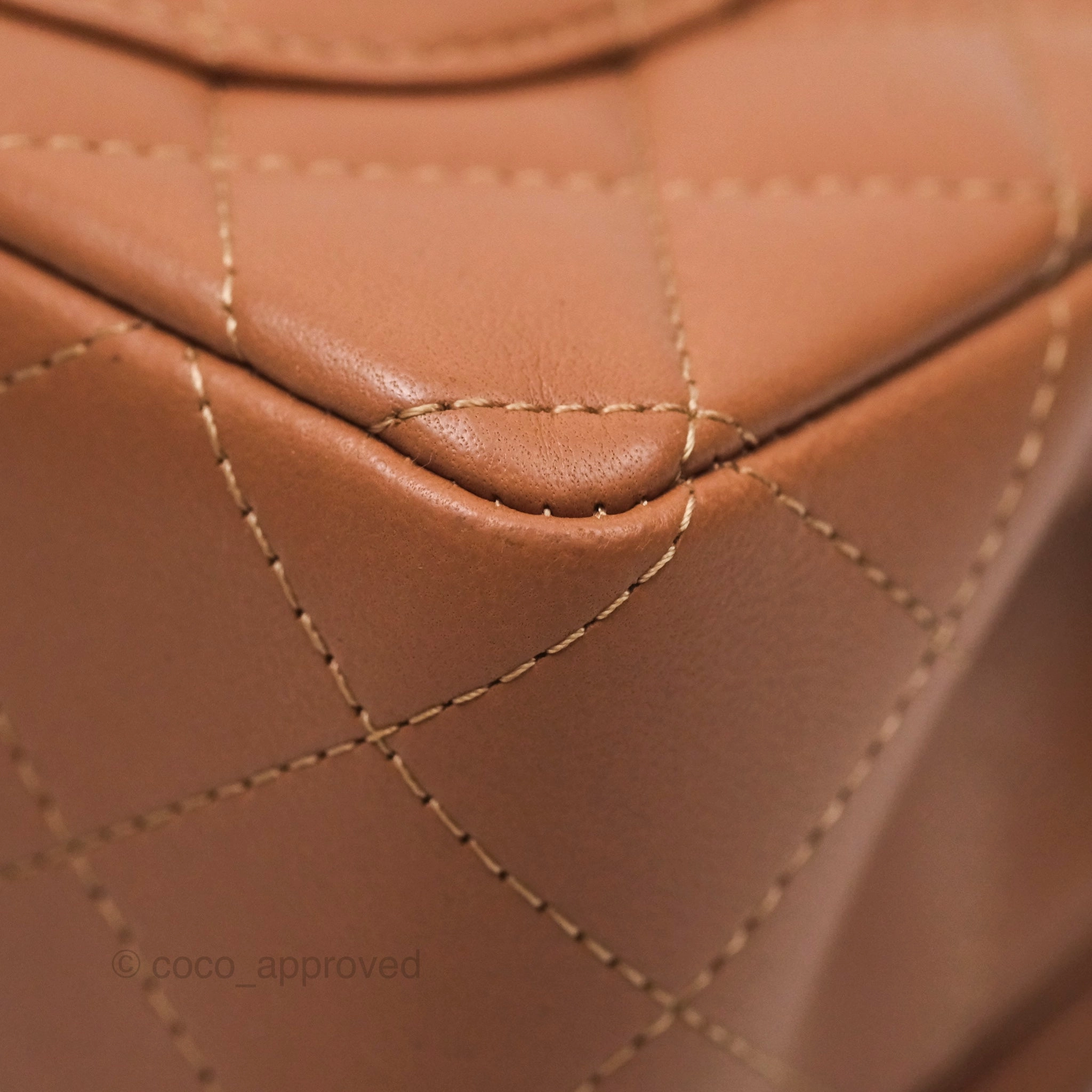 Chanel Quilted Mini Rectangular Flap Caramel Lambskin Gold Hardware