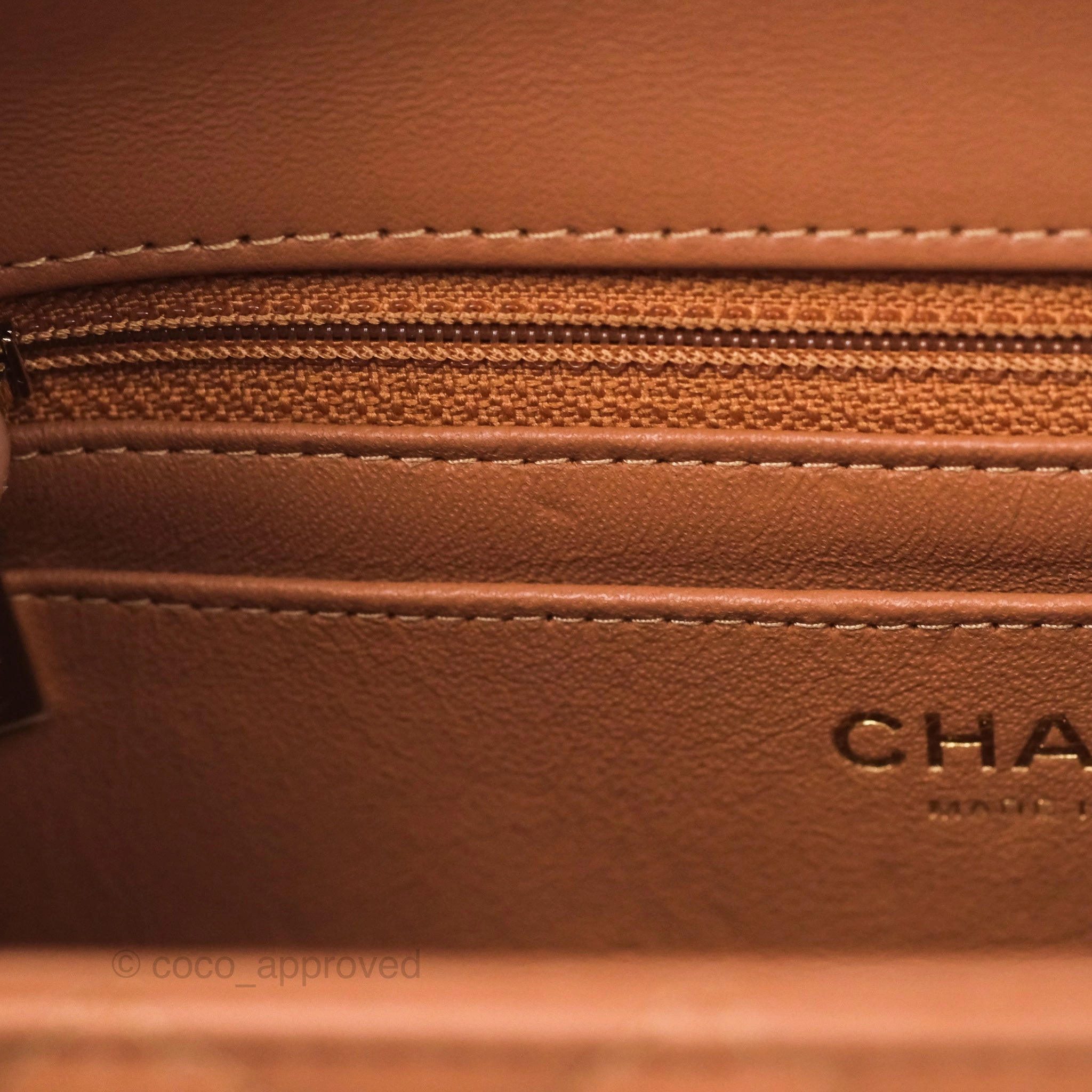 Chanel Quilted Mini Rectangular Flap Caramel Lambskin Gold Hardware