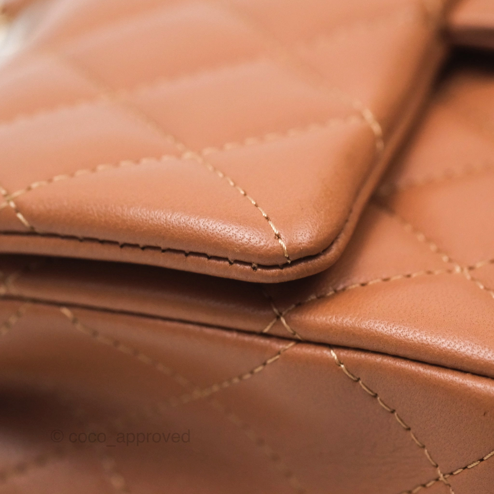 Chanel Quilted Mini Rectangular Flap Caramel Lambskin Gold Hardware