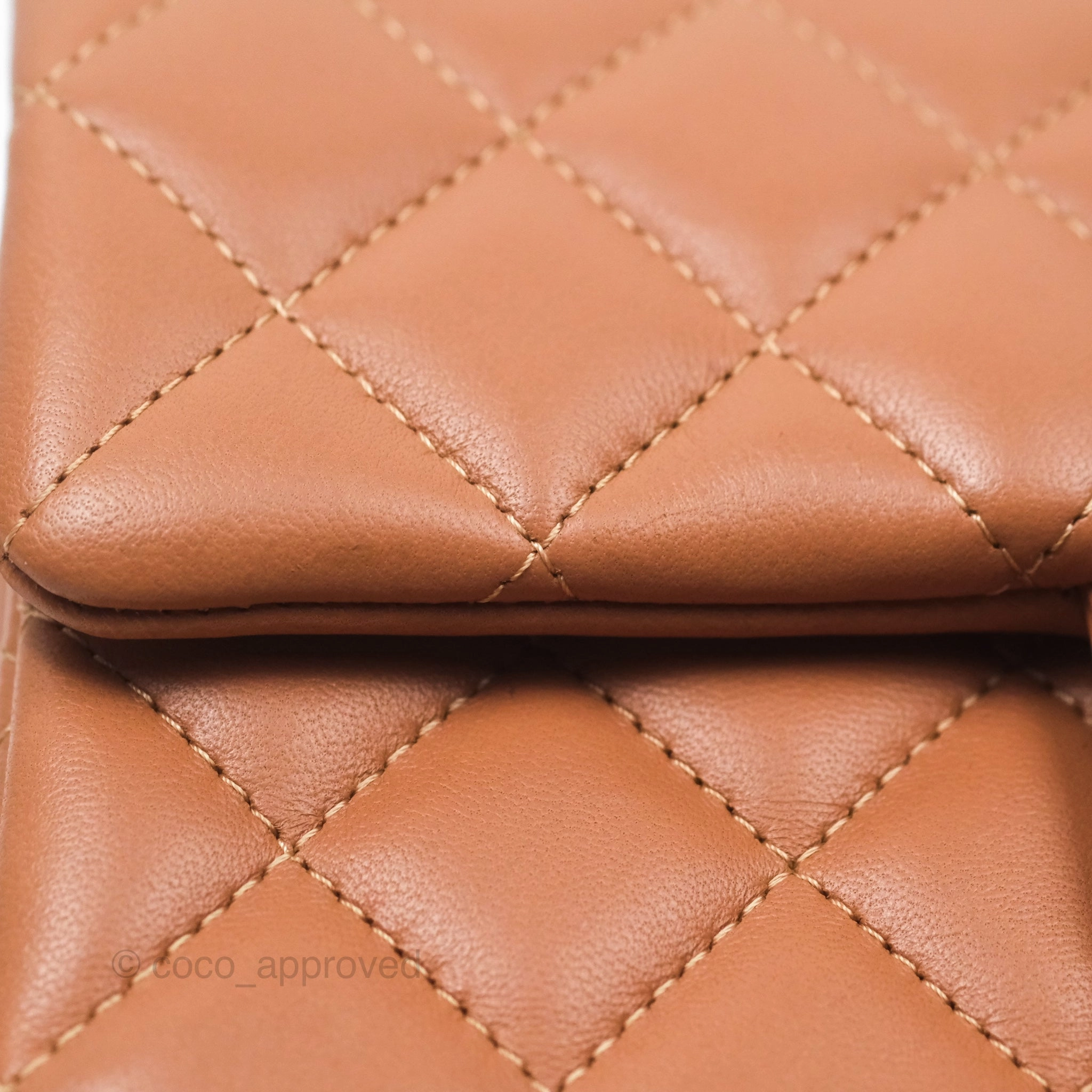 Chanel Quilted Mini Rectangular Flap Caramel Lambskin Gold Hardware