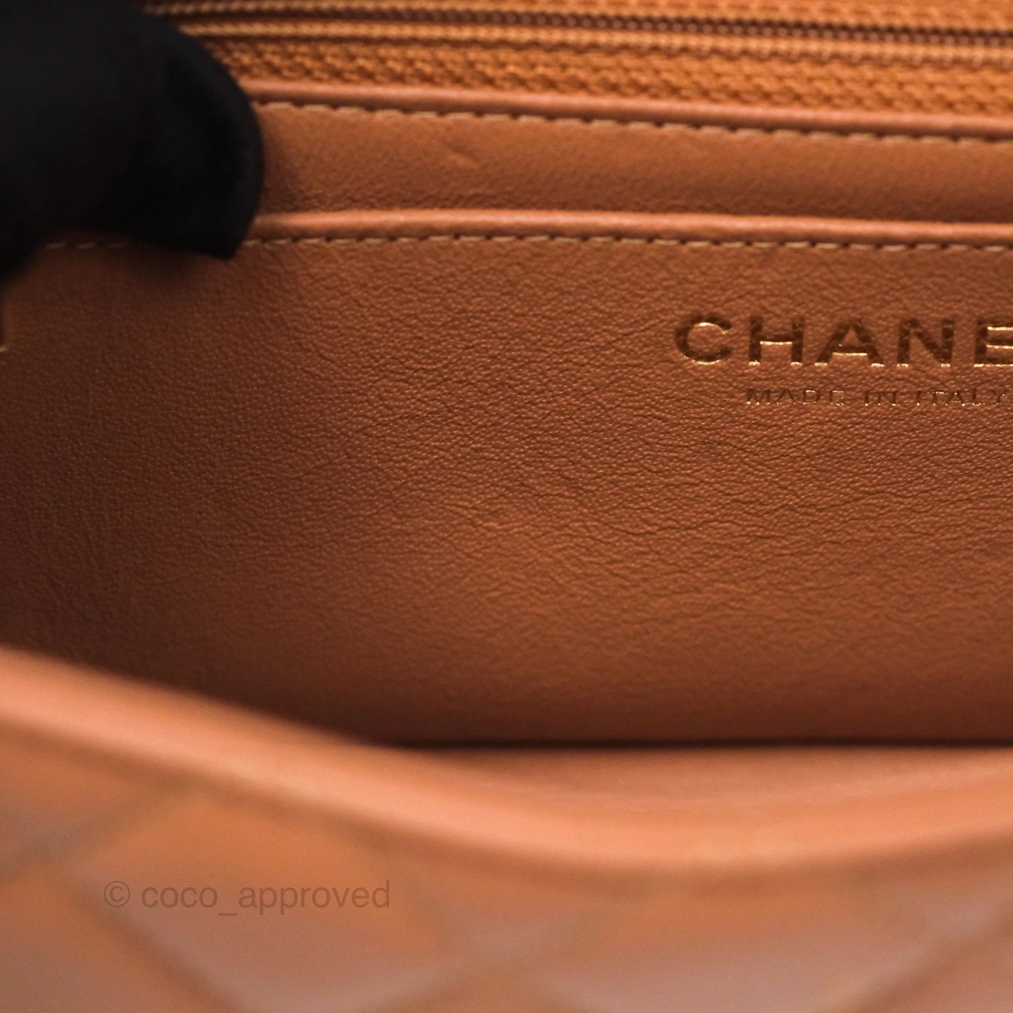 Chanel Quilted Mini Rectangular Flap Caramel Lambskin Gold Hardware