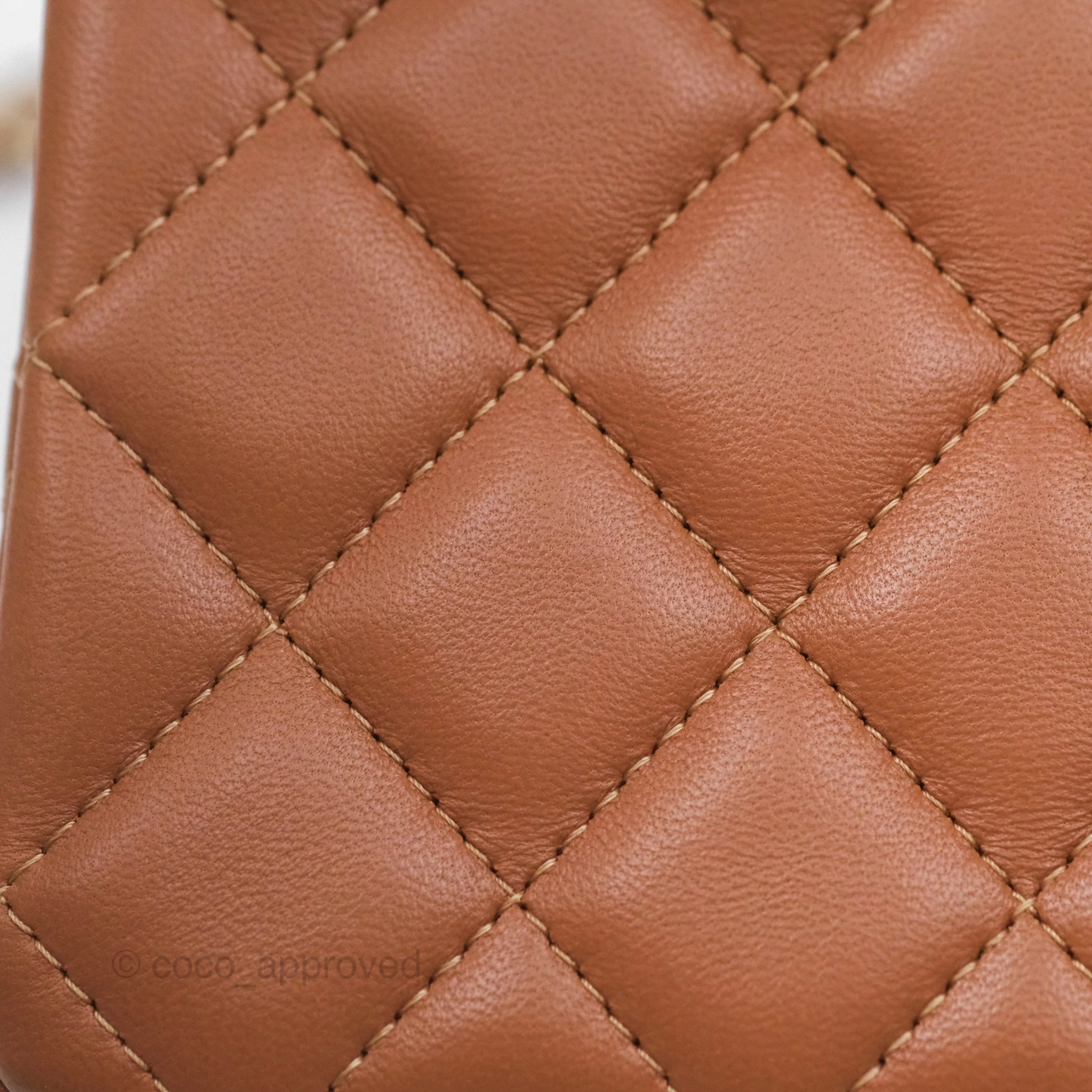 Chanel Quilted Mini Rectangular Flap Caramel Lambskin Gold Hardware