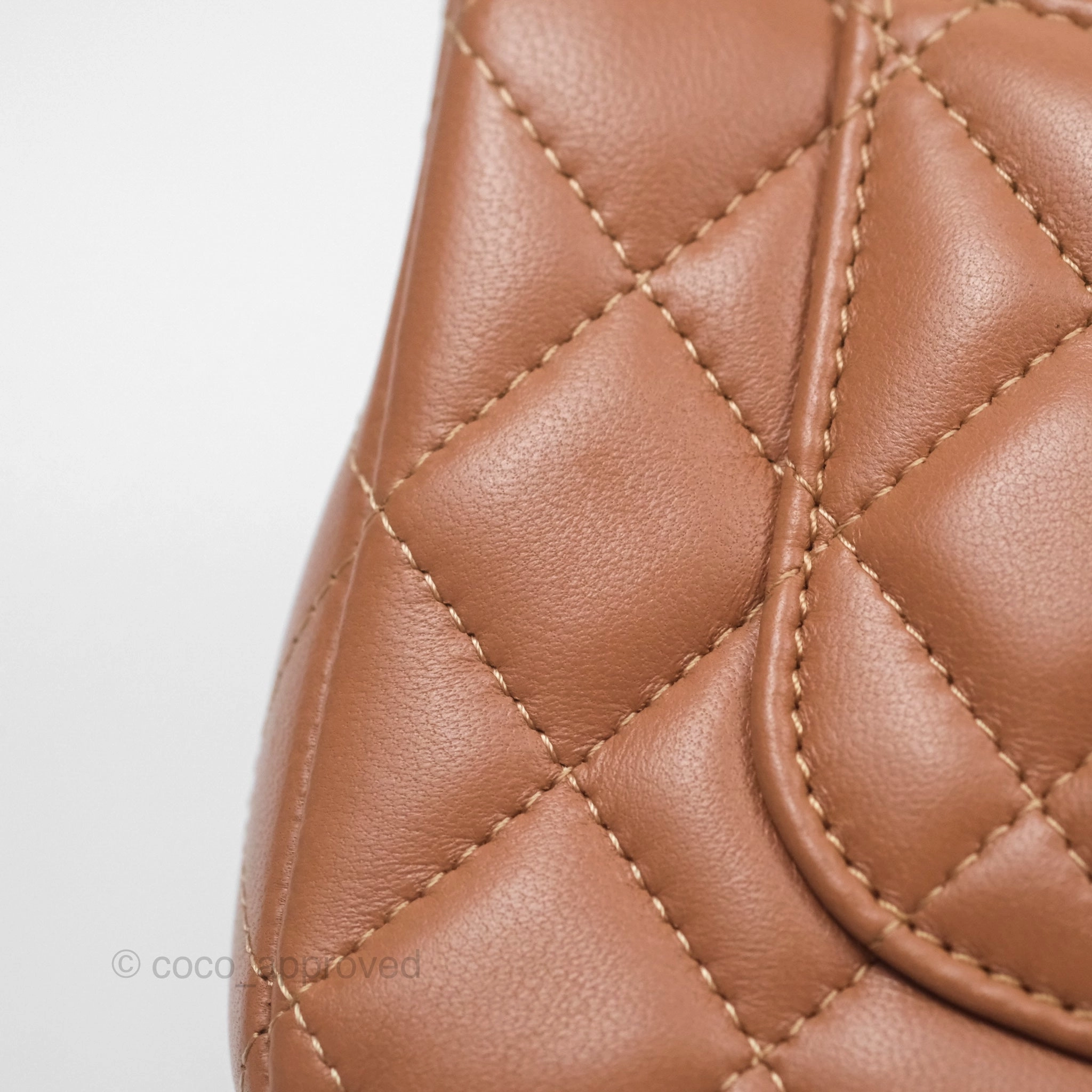 Chanel Quilted Mini Rectangular Flap Caramel Lambskin Gold Hardware