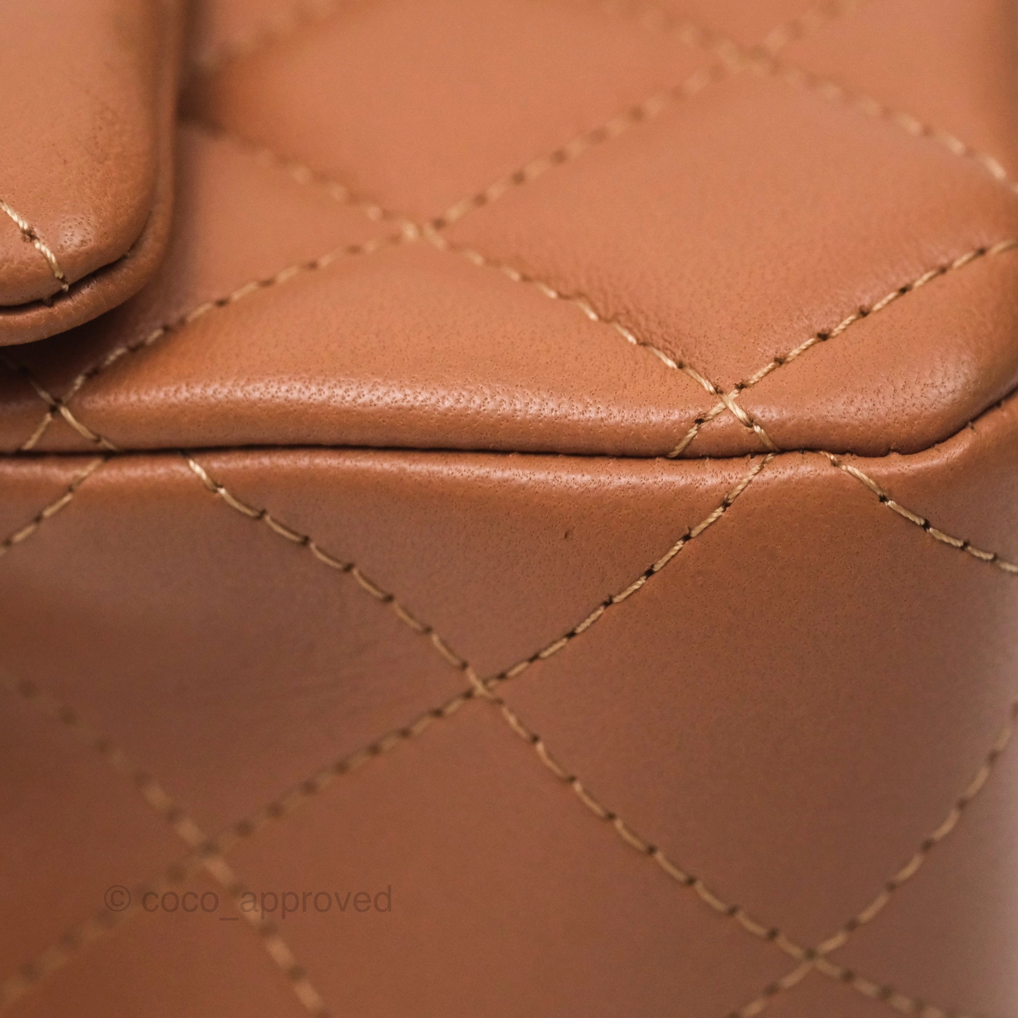 Chanel Quilted Mini Rectangular Flap Caramel Lambskin Gold Hardware