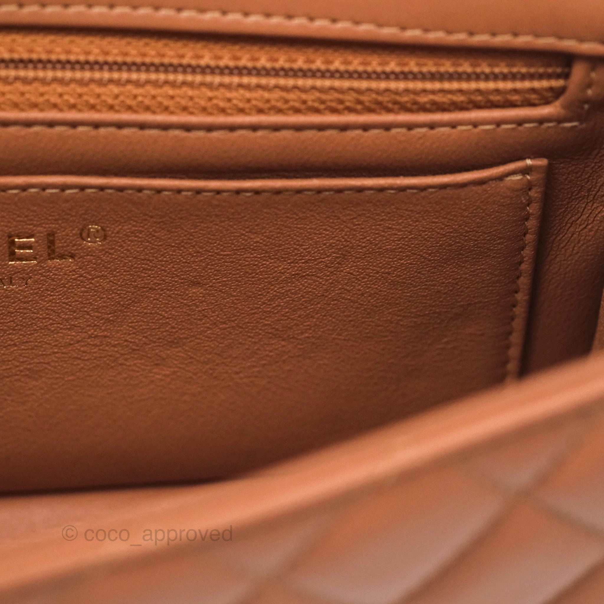 Chanel Quilted Mini Rectangular Flap Caramel Lambskin Gold Hardware
