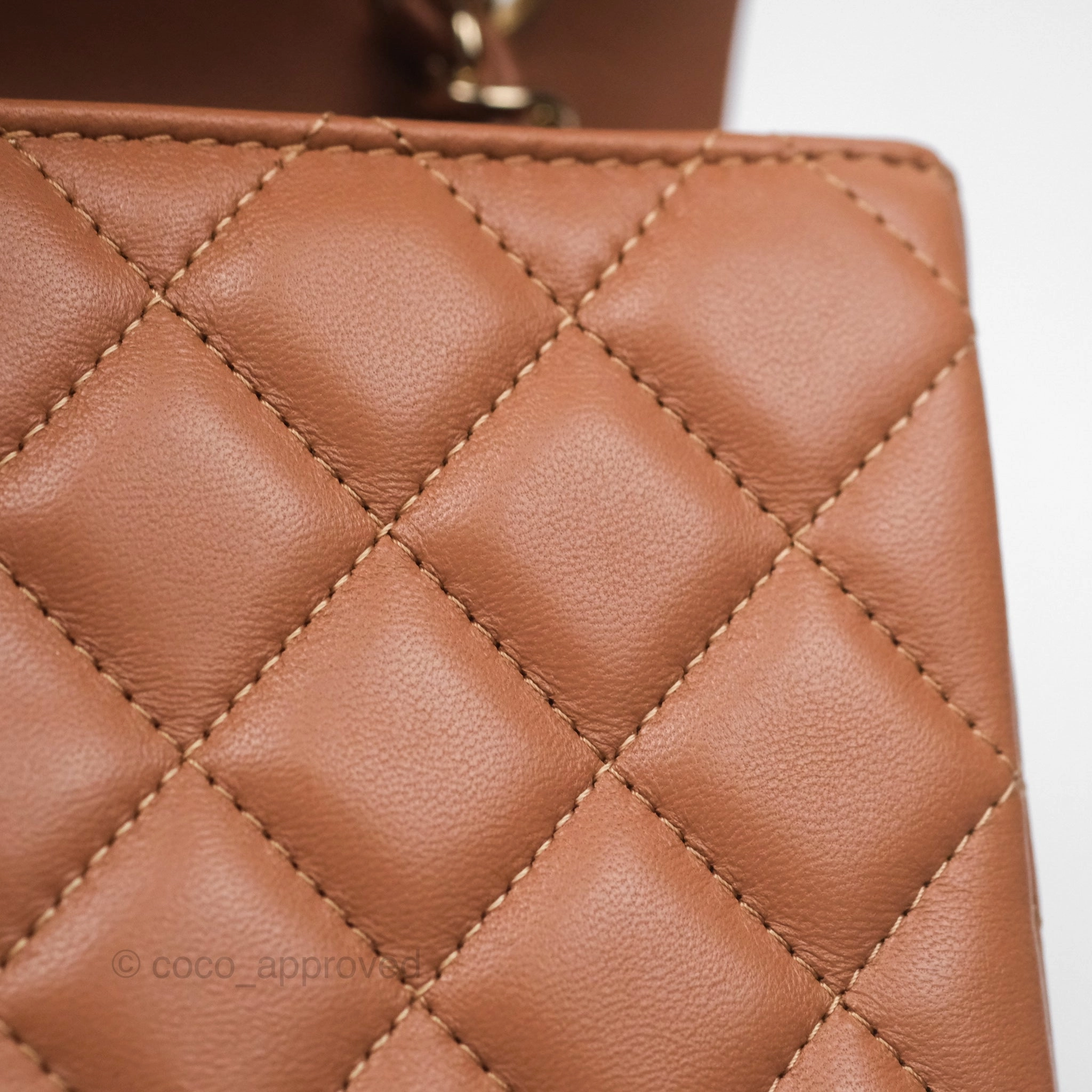 Chanel Quilted Mini Rectangular Flap Caramel Lambskin Gold Hardware