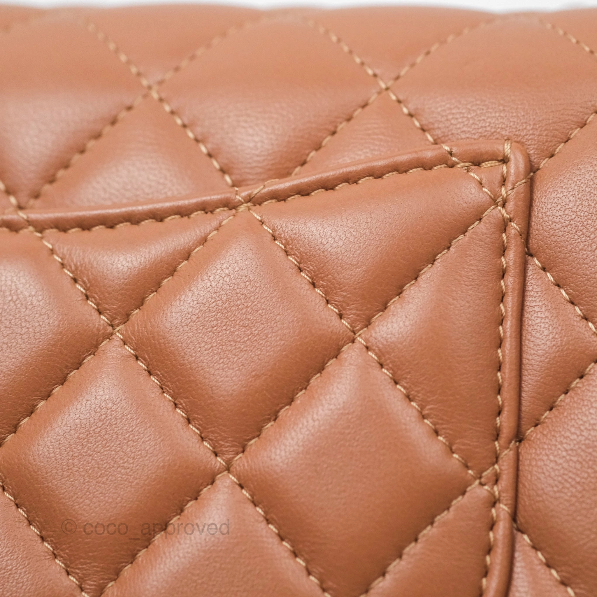 Chanel Quilted Mini Rectangular Flap Caramel Lambskin Gold Hardware