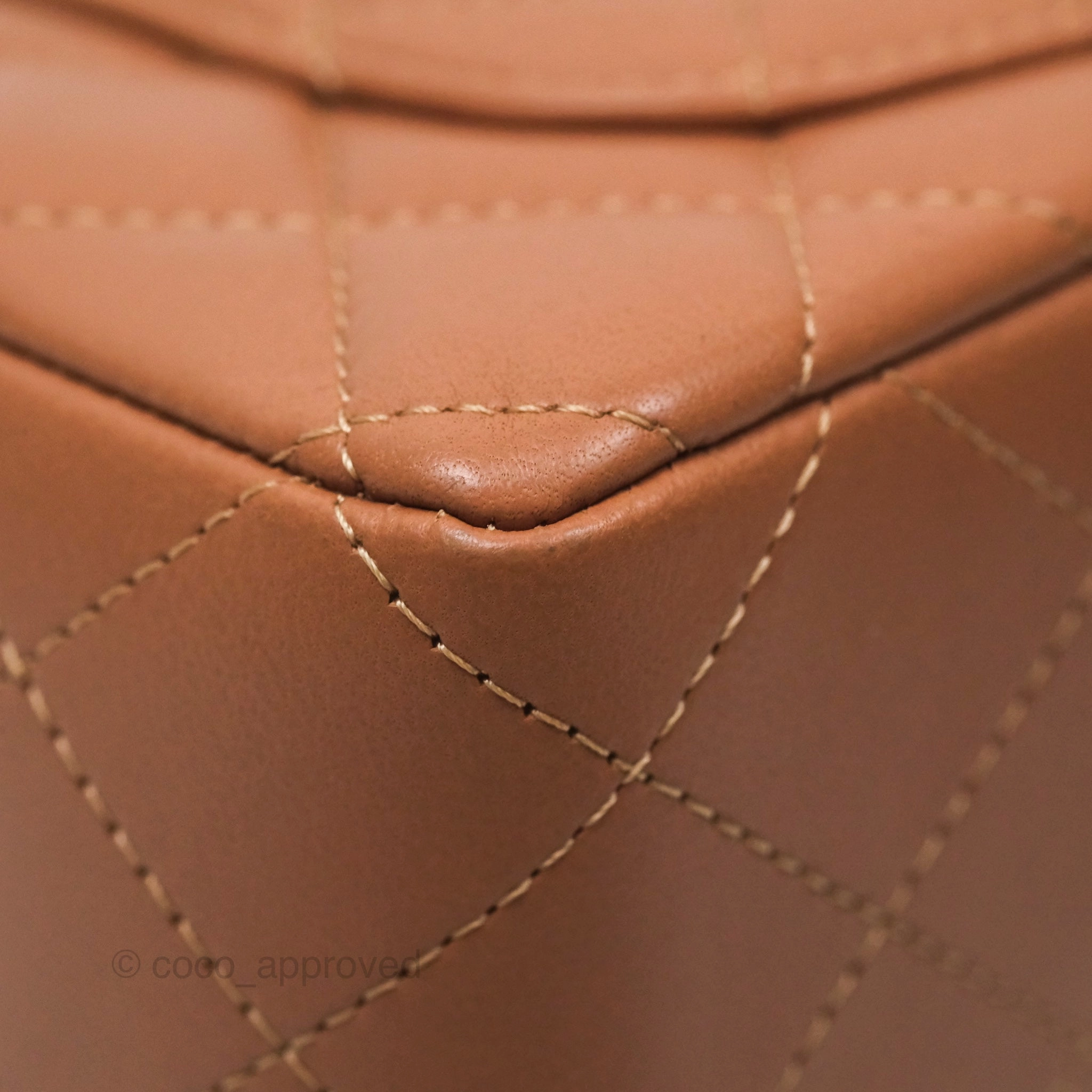 Chanel Quilted Mini Rectangular Flap Caramel Lambskin Gold Hardware
