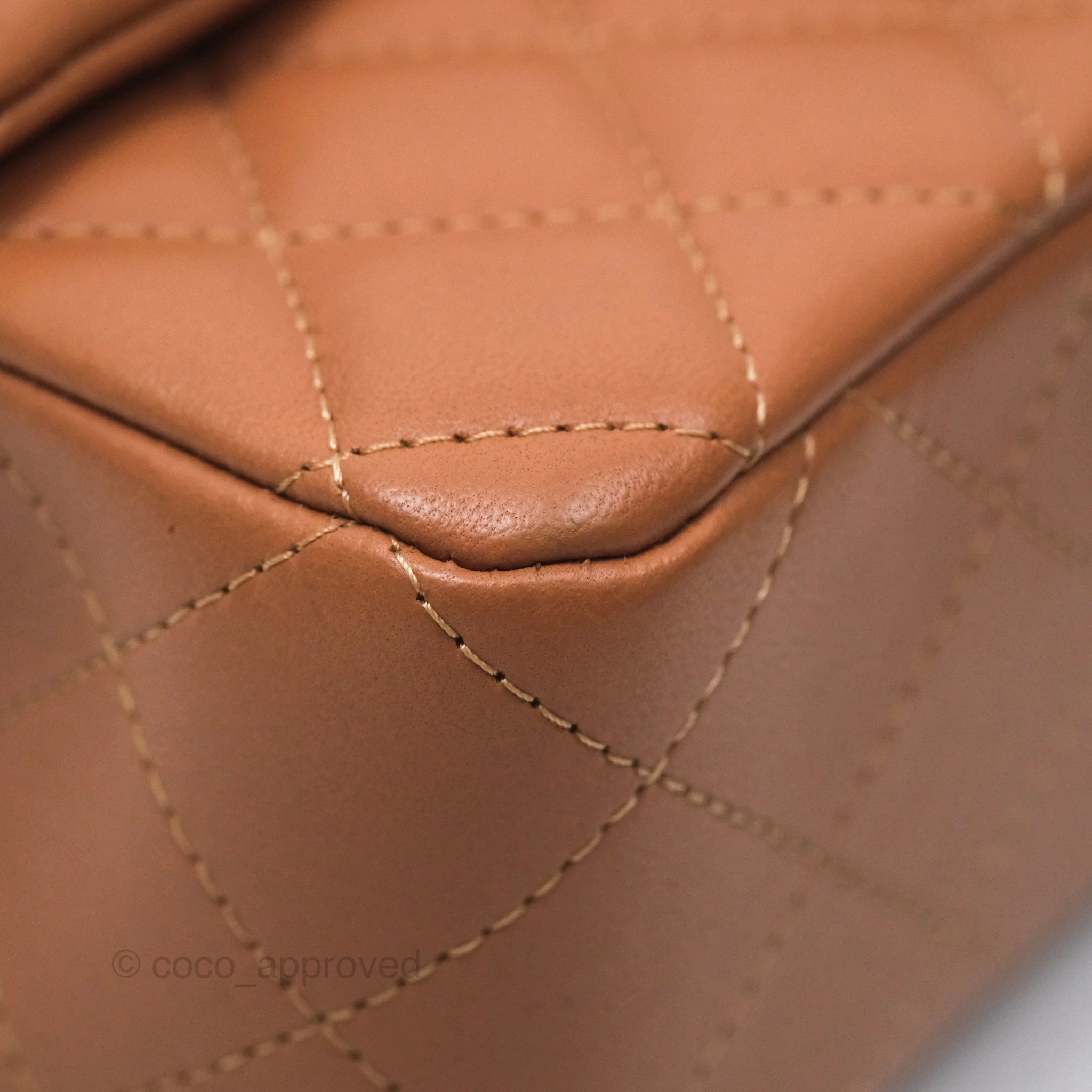 Chanel Quilted Mini Rectangular Flap Caramel Lambskin Gold Hardware