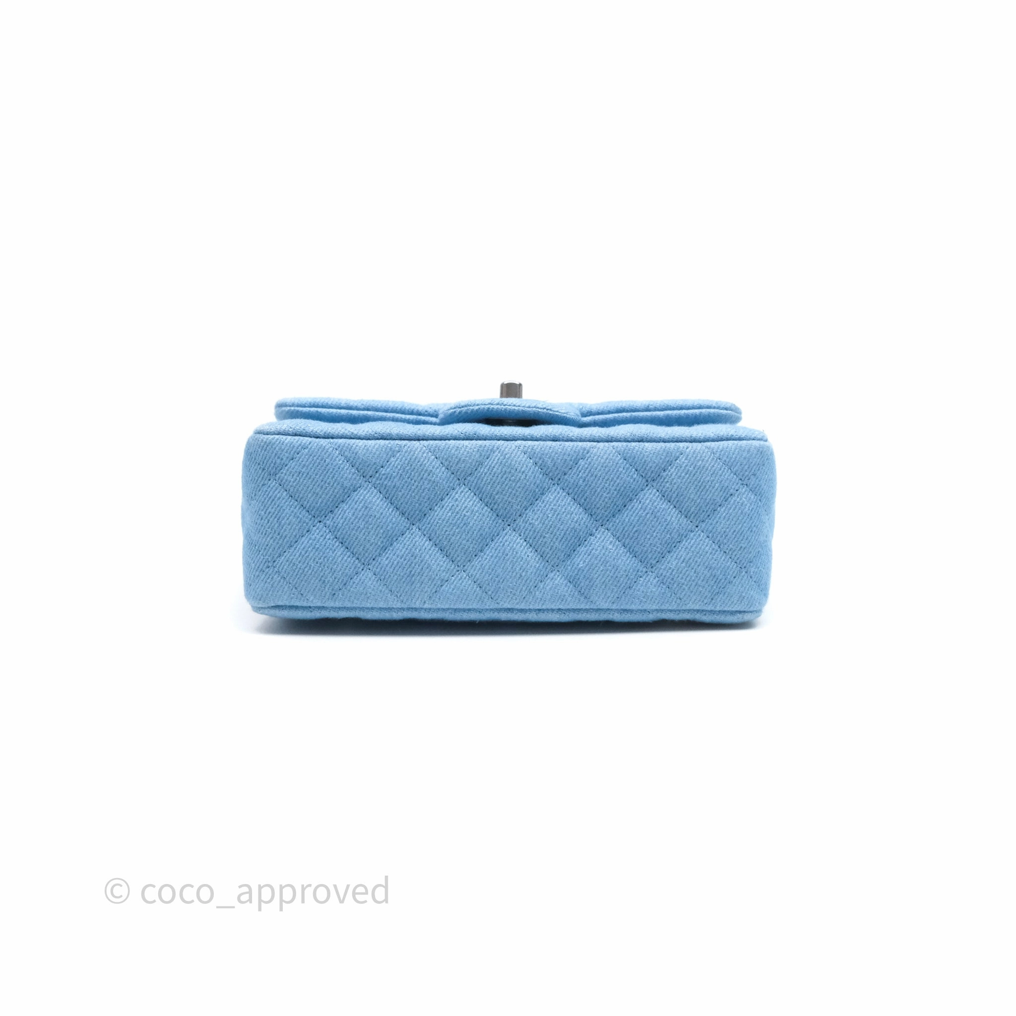 Chanel Quilted Mini Rectangular Flap Denim Matt Silver Hardware