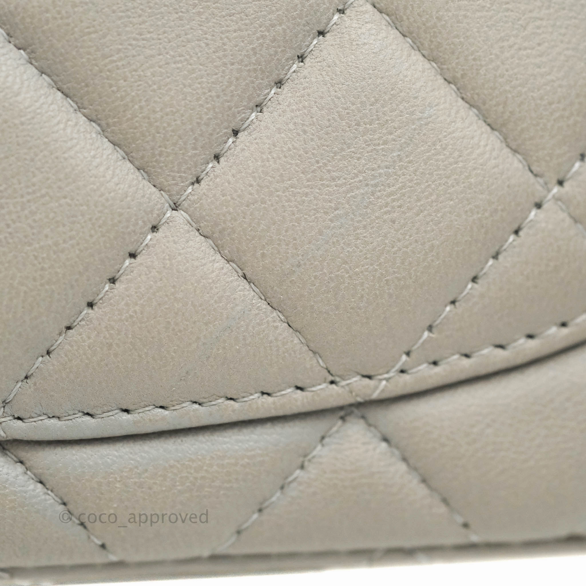 Chanel Quilted Mini Rectangular Flap Grey Lambskin Dark Silver Hardware