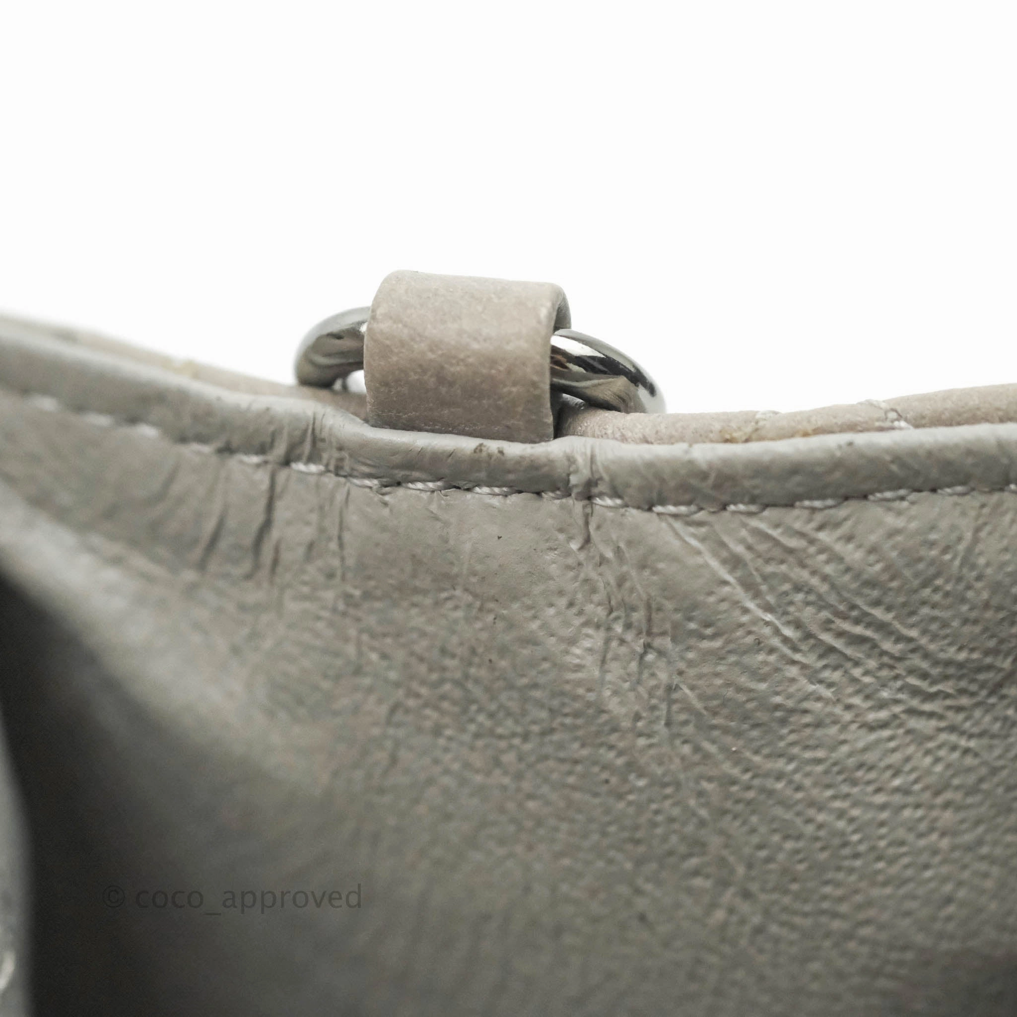 Chanel Quilted Mini Rectangular Flap Grey Lambskin Dark Silver Hardware