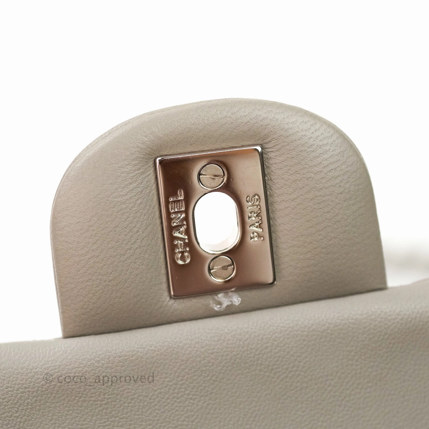 Chanel Quilted Mini Rectangular Flap Grey Lambskin Silver Hardware