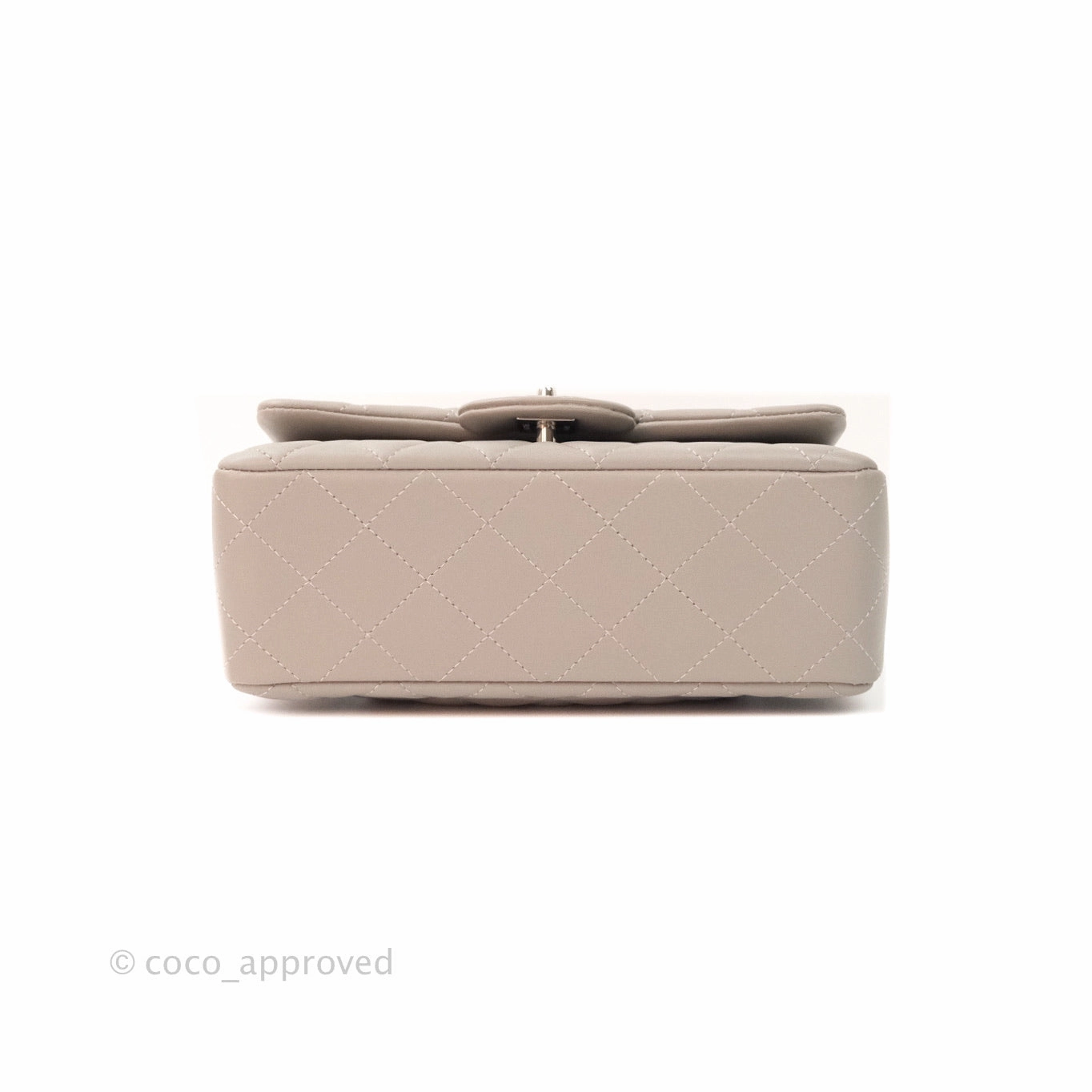 Chanel Quilted Mini Rectangular Flap Grey Lambskin Silver Hardware