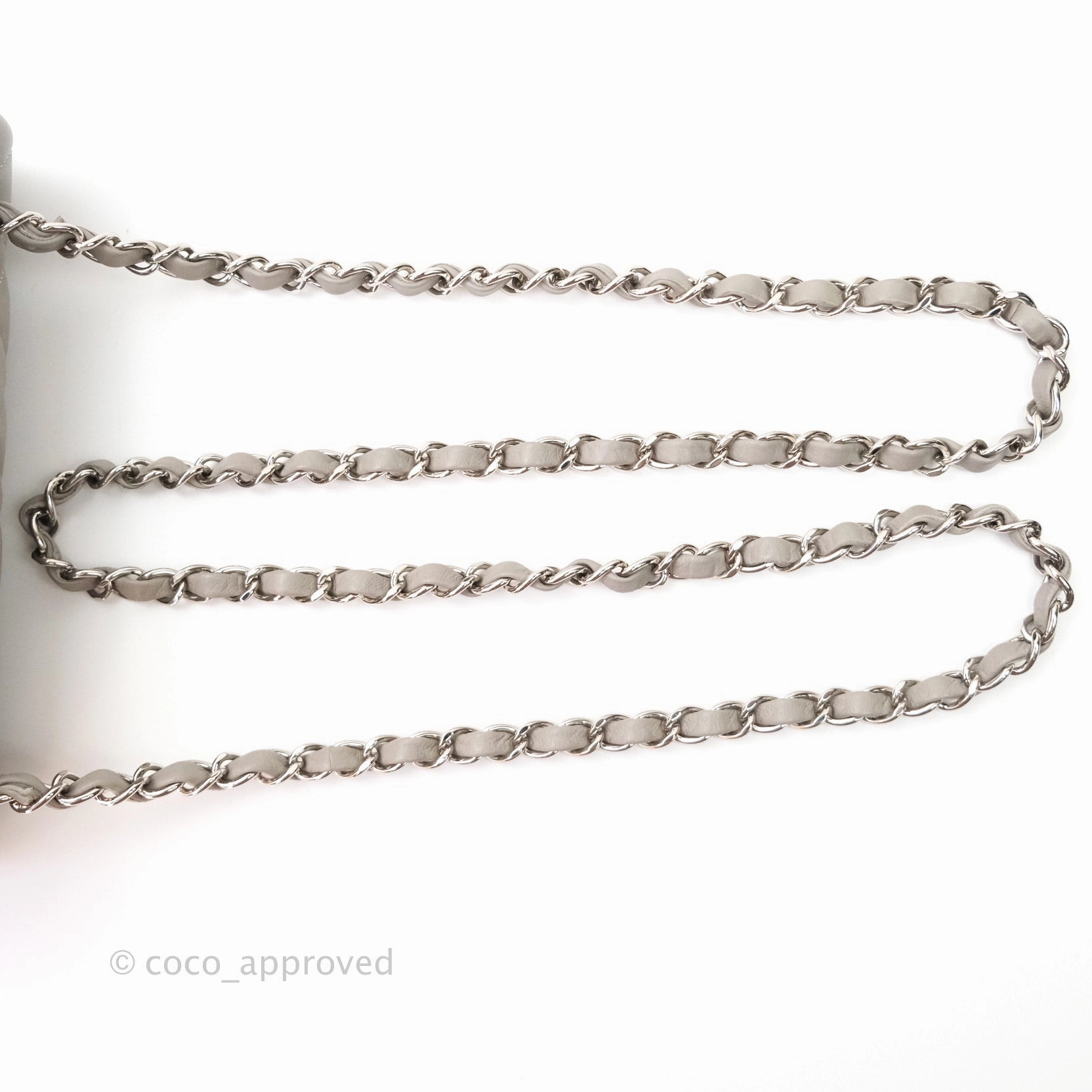 Chanel Quilted Mini Rectangular Flap Grey Lambskin Silver Hardware
