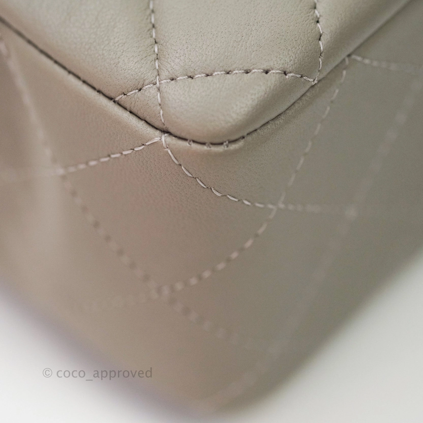 Chanel Quilted Mini Rectangular Flap Grey Lambskin Silver Hardware