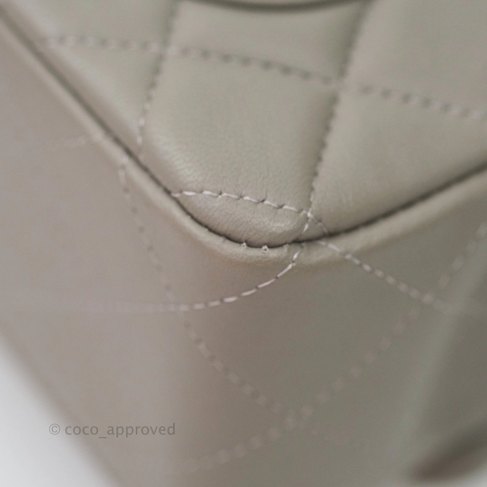 Chanel Quilted Mini Rectangular Flap Grey Lambskin Silver Hardware