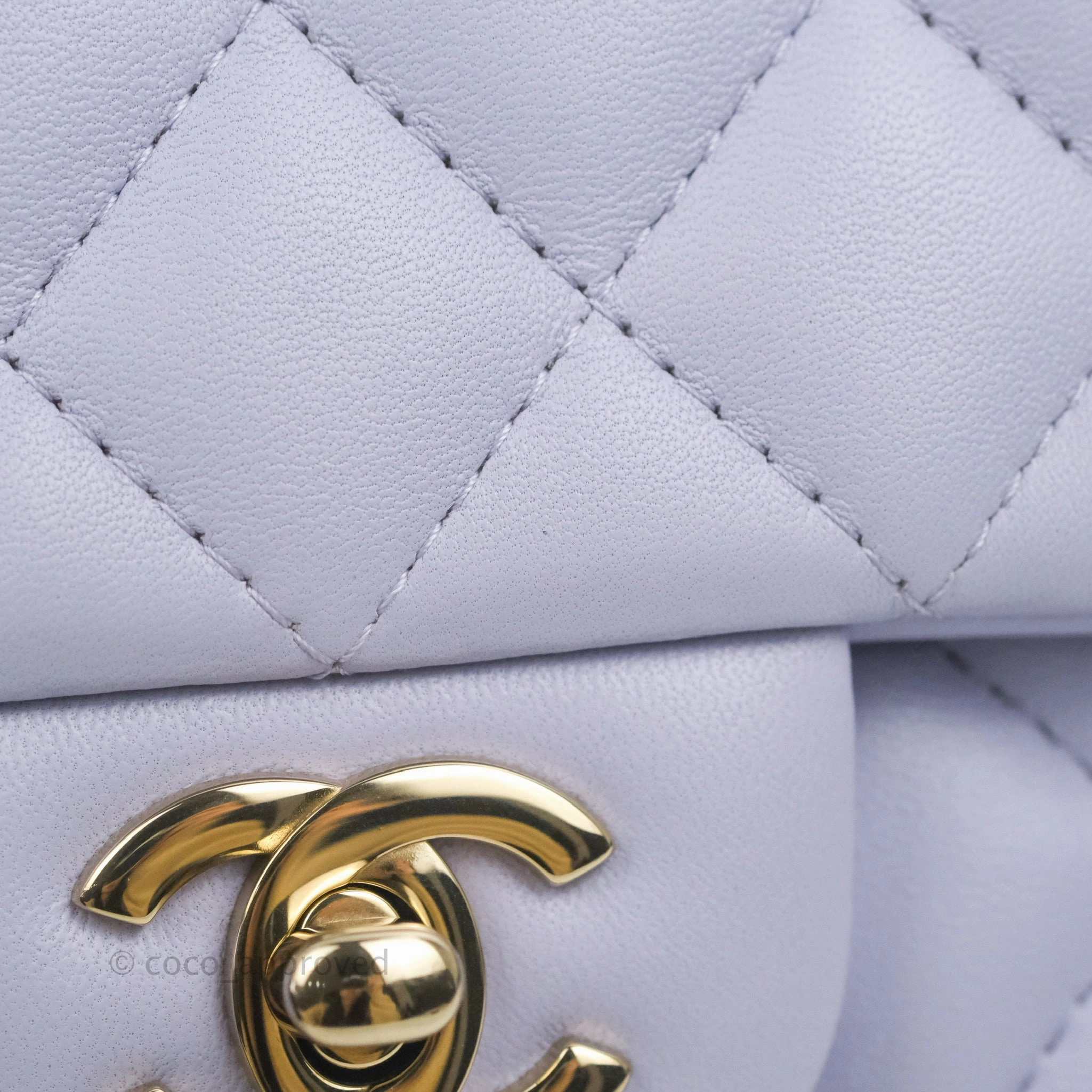 Chanel Quilted Mini Rectangular Flap Lilac Lambskin Gold Hardware