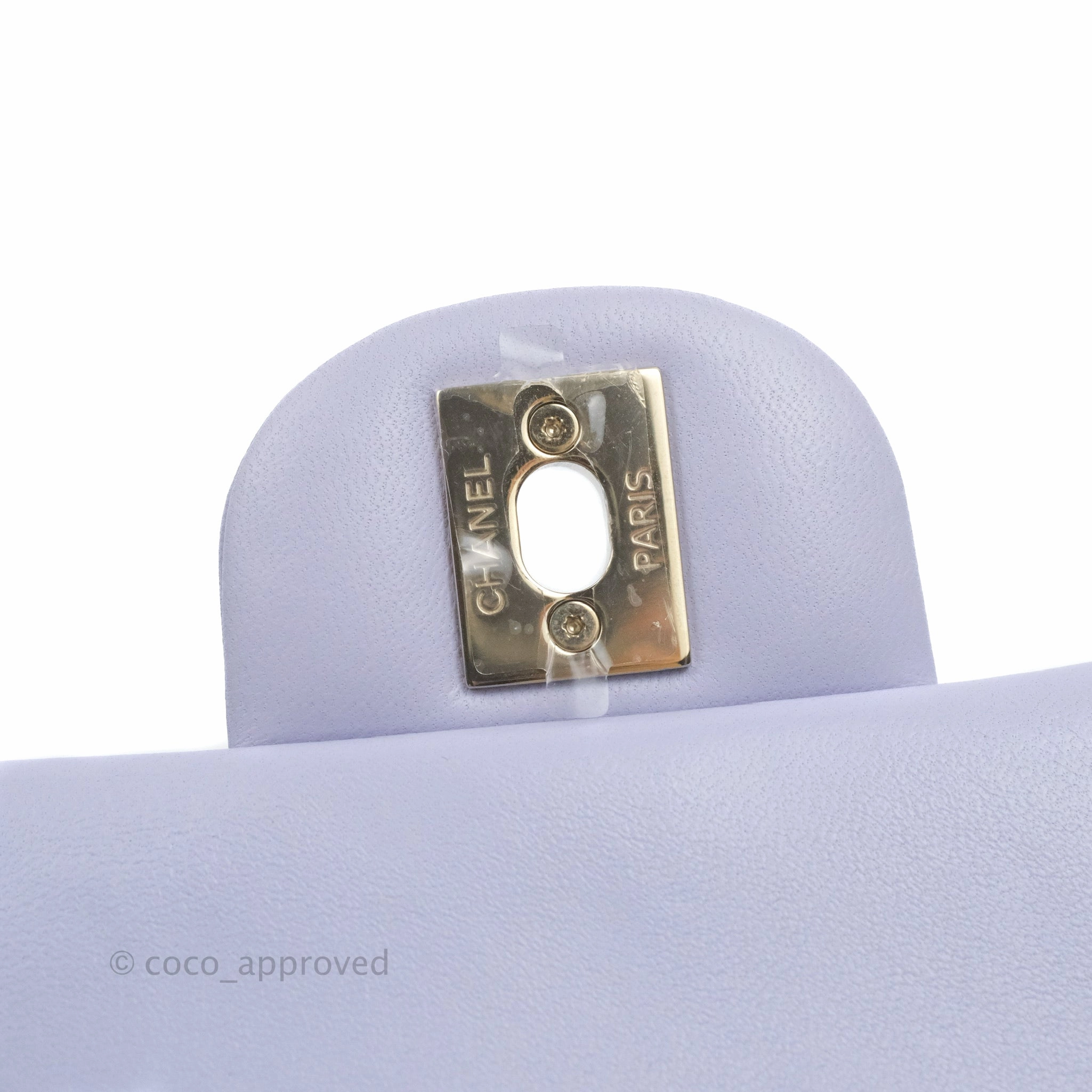 Chanel Quilted Mini Rectangular Flap Lilac Lambskin Gold Hardware