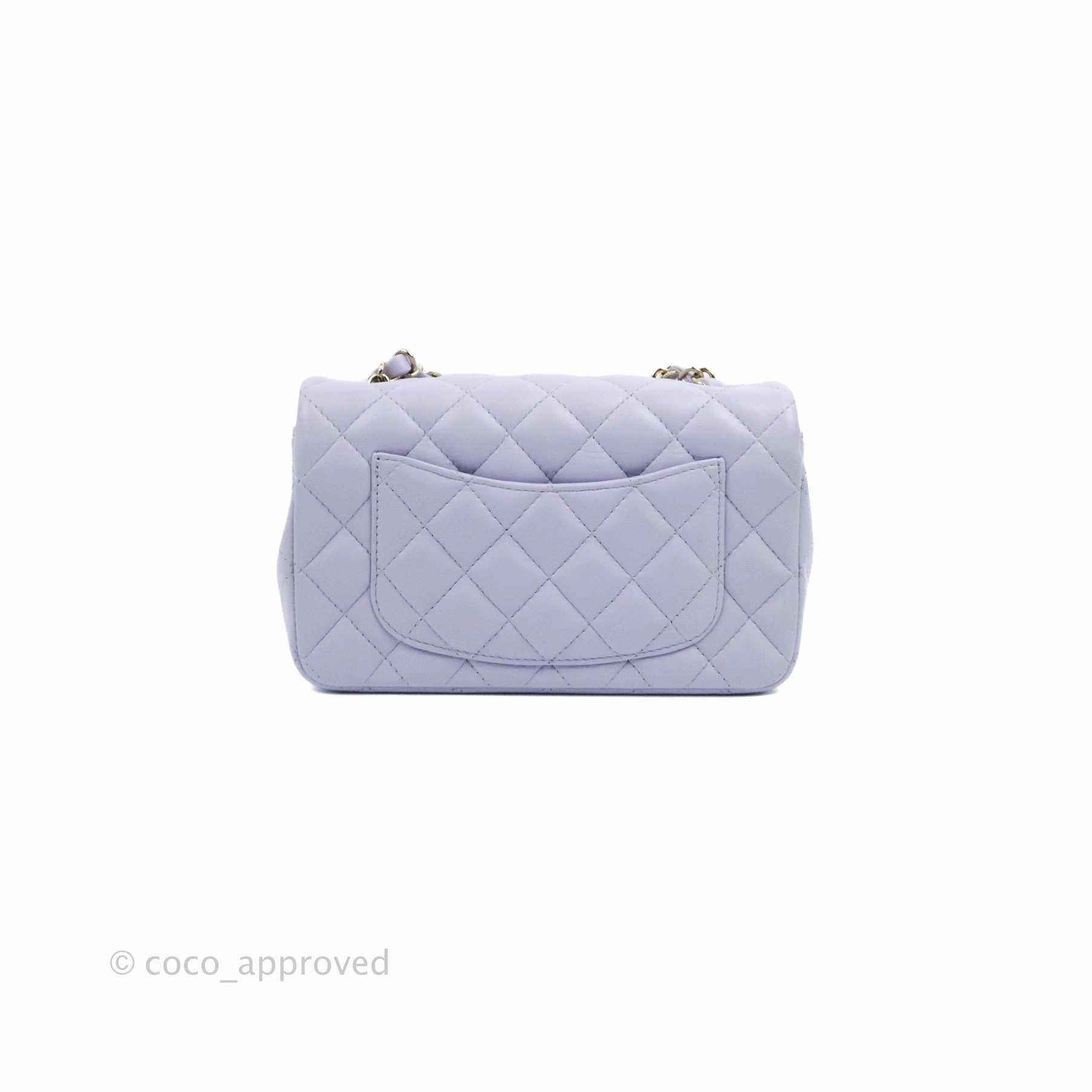 Chanel Quilted Mini Rectangular Flap Lilac Lambskin Gold Hardware