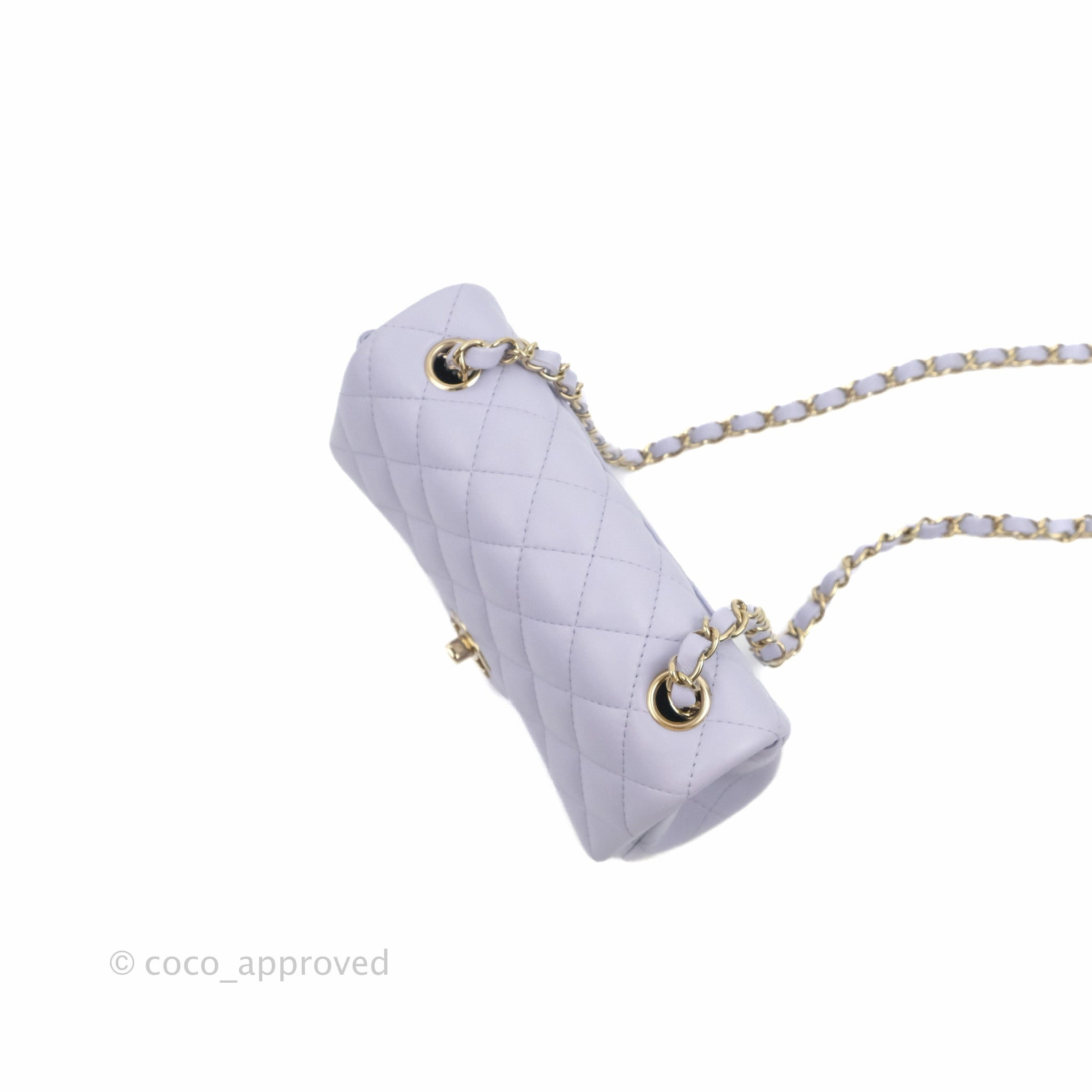 Chanel Quilted Mini Rectangular Flap Lilac Lambskin Gold Hardware