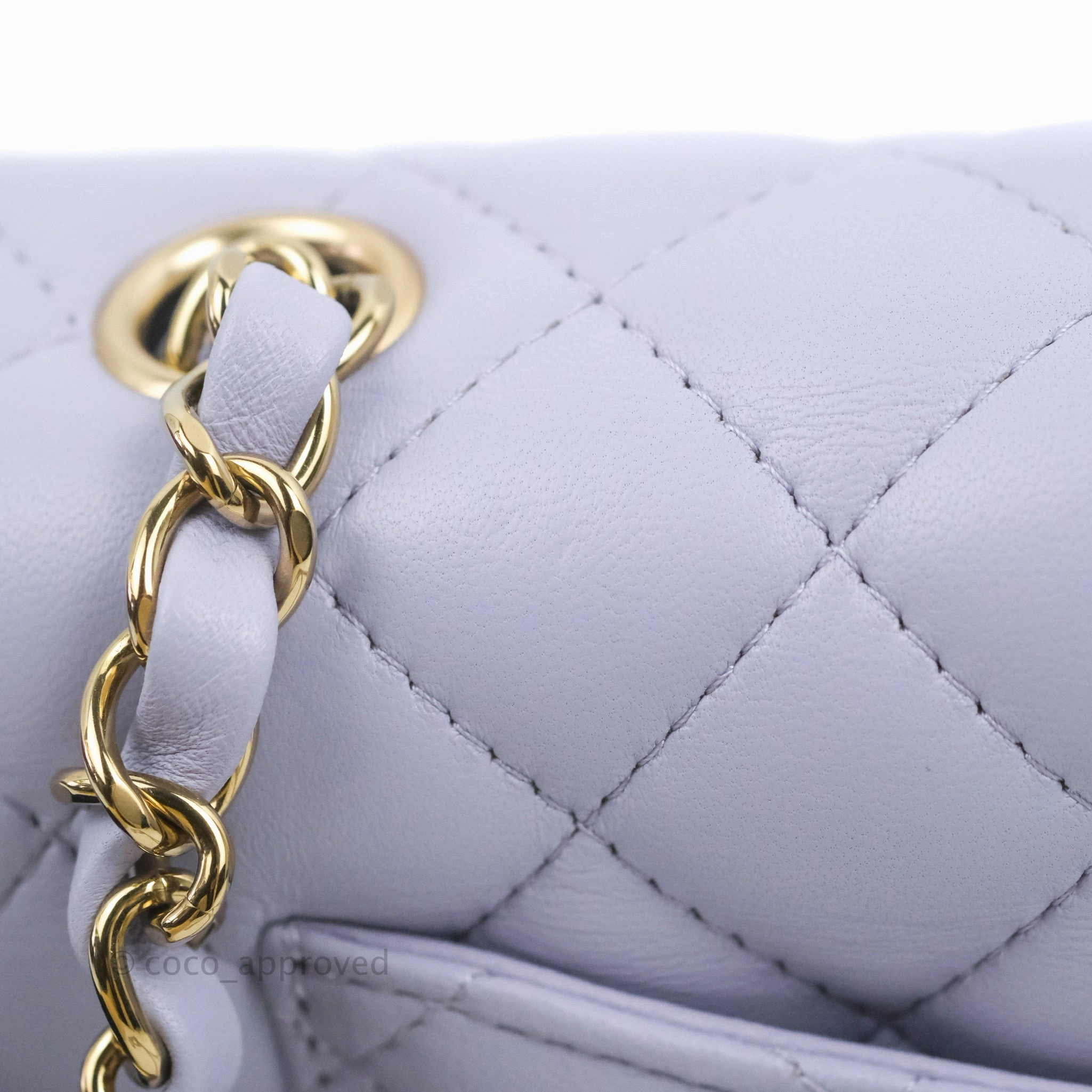 Chanel Quilted Mini Rectangular Flap Lilac Lambskin Gold Hardware