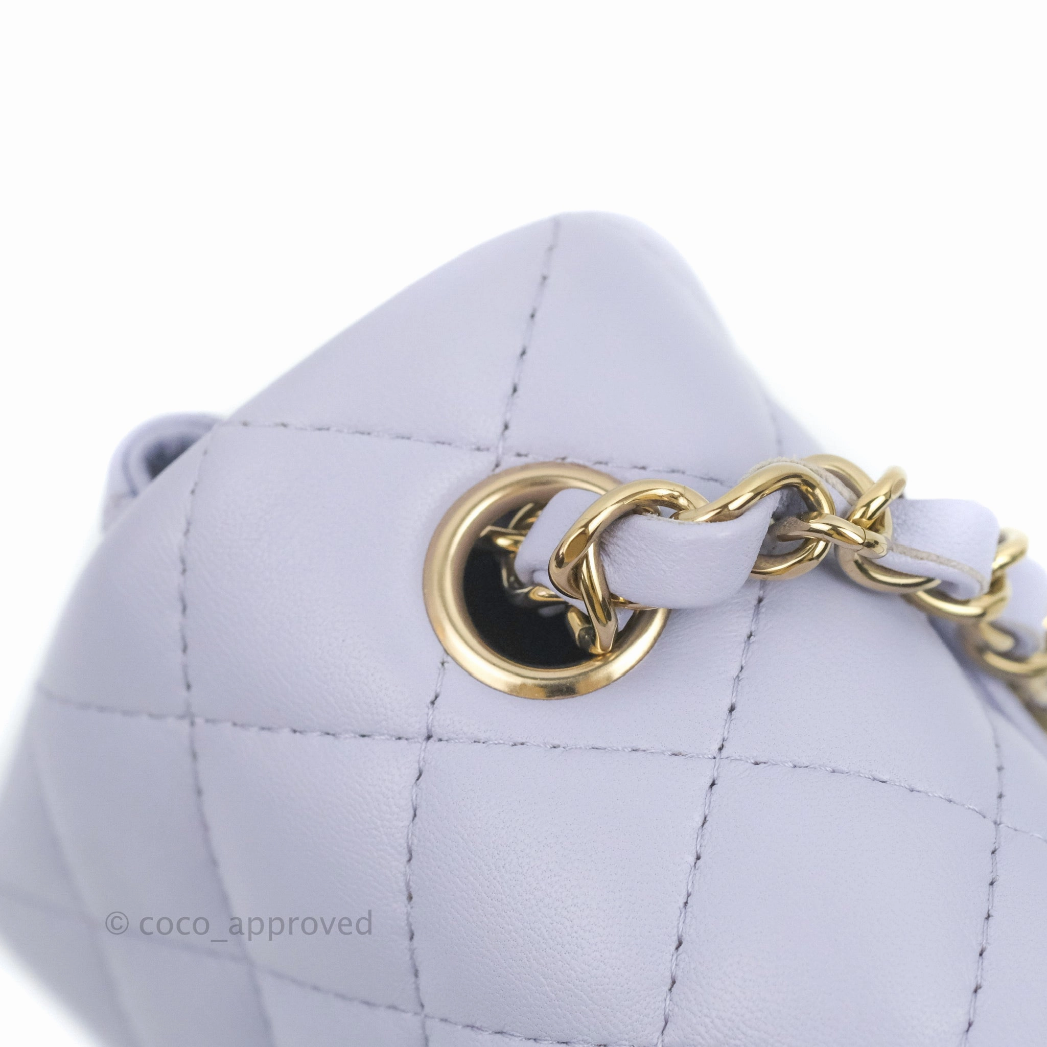 Chanel Quilted Mini Rectangular Flap Lilac Lambskin Gold Hardware