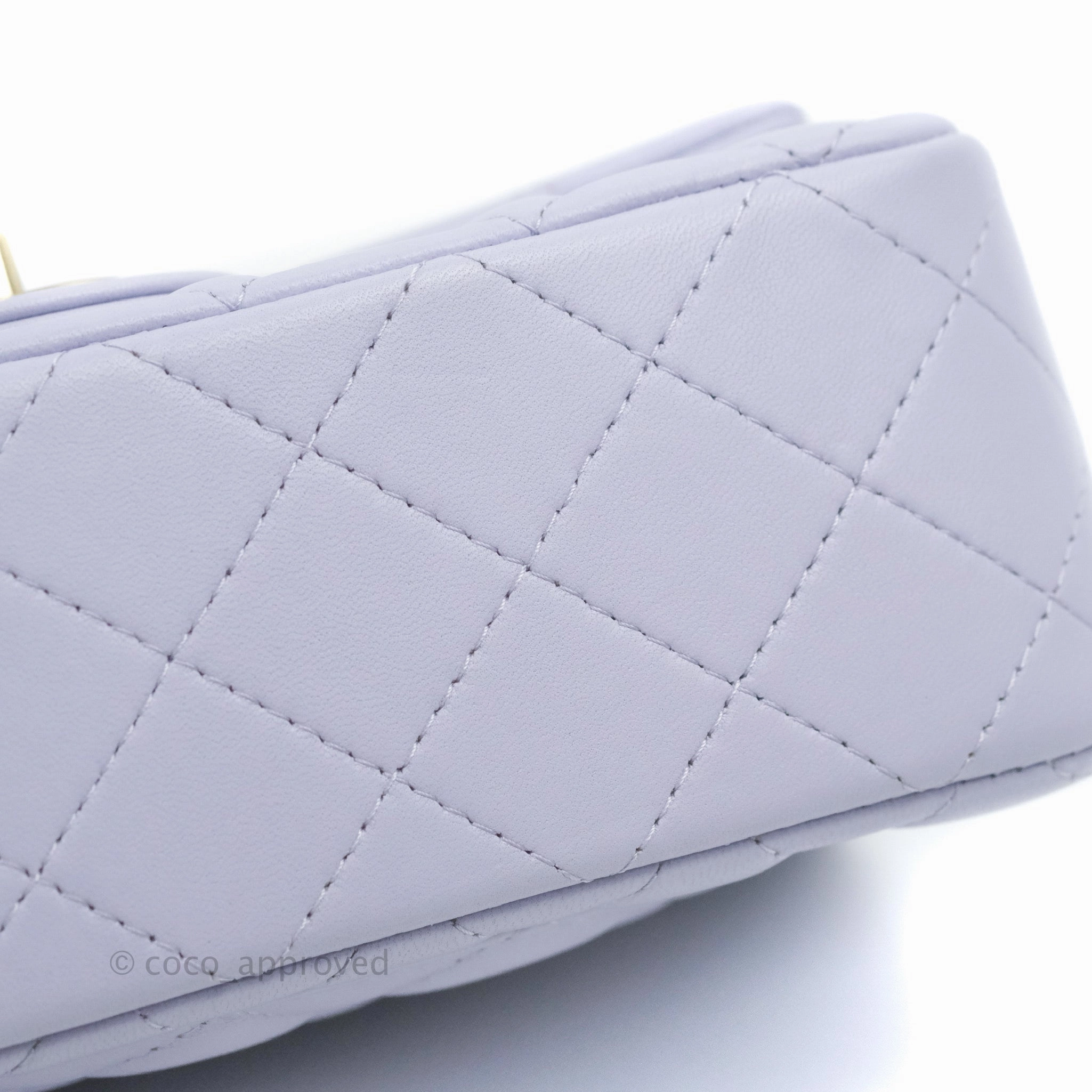 Chanel Quilted Mini Rectangular Flap Lilac Lambskin Gold Hardware